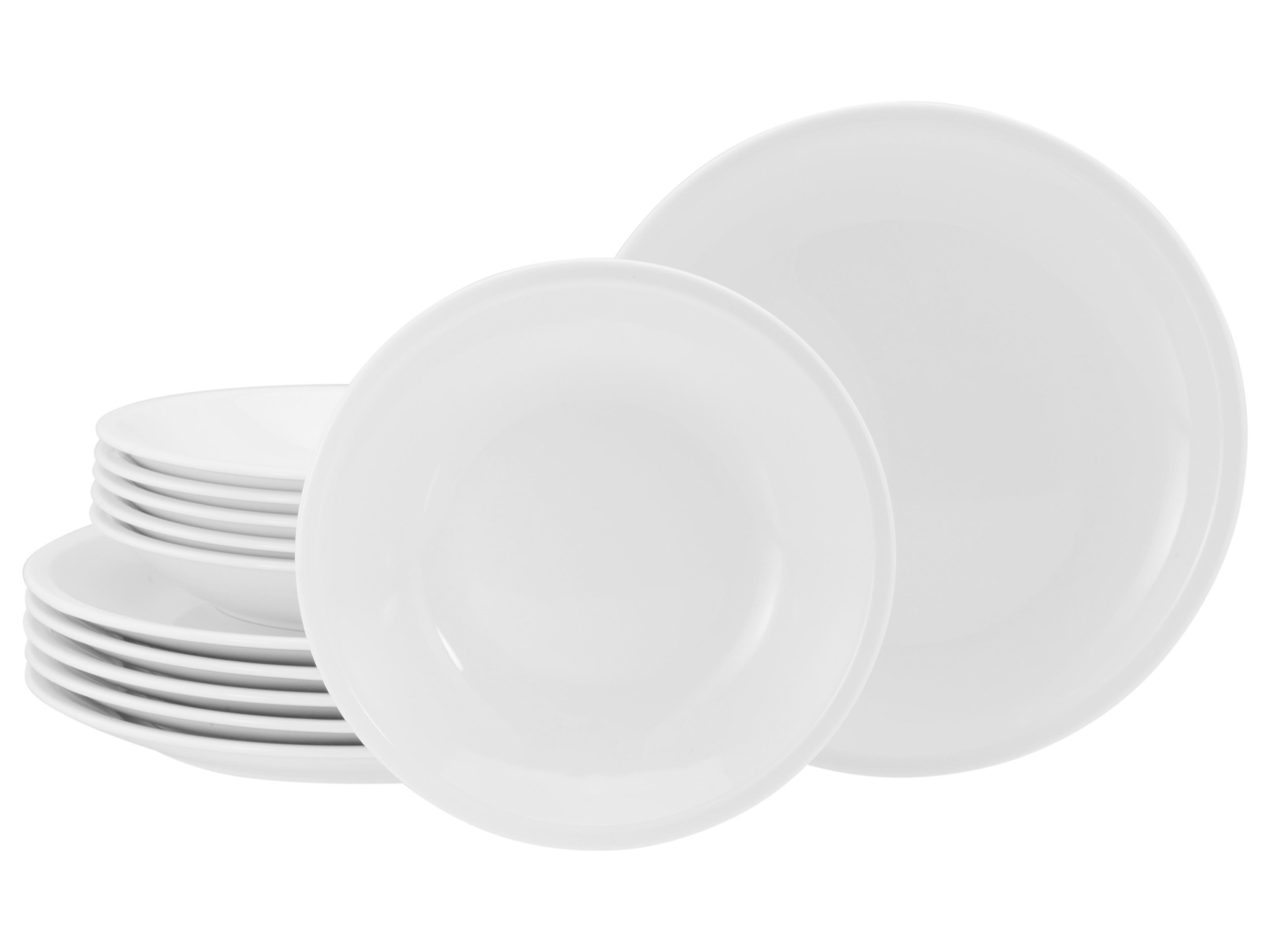 Jedilni Servis Milano, 12-Delni - bela, Basics, keramika - Creatable