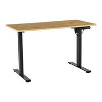 Schreibtisch Emil II Schwarz/Eiche Artisan - Schwarz/Eiche Artisan, MODERN, Holzwerkstoff/Metall (120/72-118/60cm) - Mömax