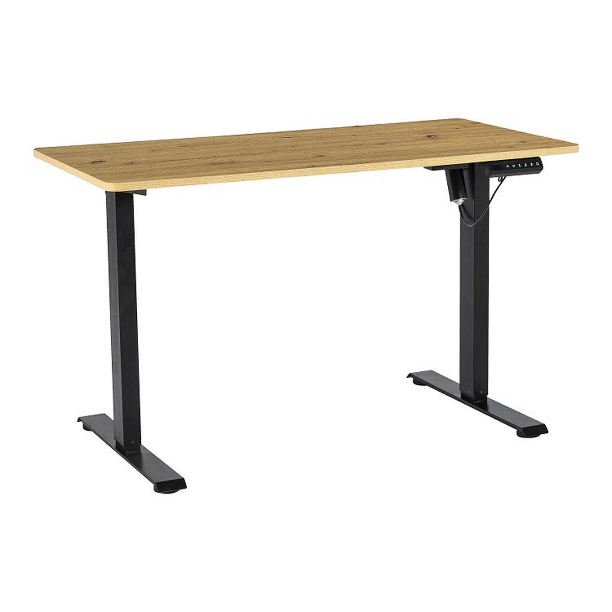 Schreibtisch Emil II Schwarz/Eiche Artisan - Schwarz/Eiche Artisan, MODERN, Holzwerkstoff/Metall (120/72-118/60cm) - Mömax