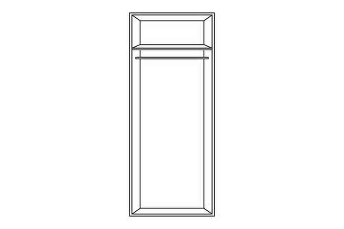 Omara S Klasičnimi Vrati Case, Siva - srebrne barve/siva, Design, umetna masa/leseni material (91/197/54cm) - Boxxx