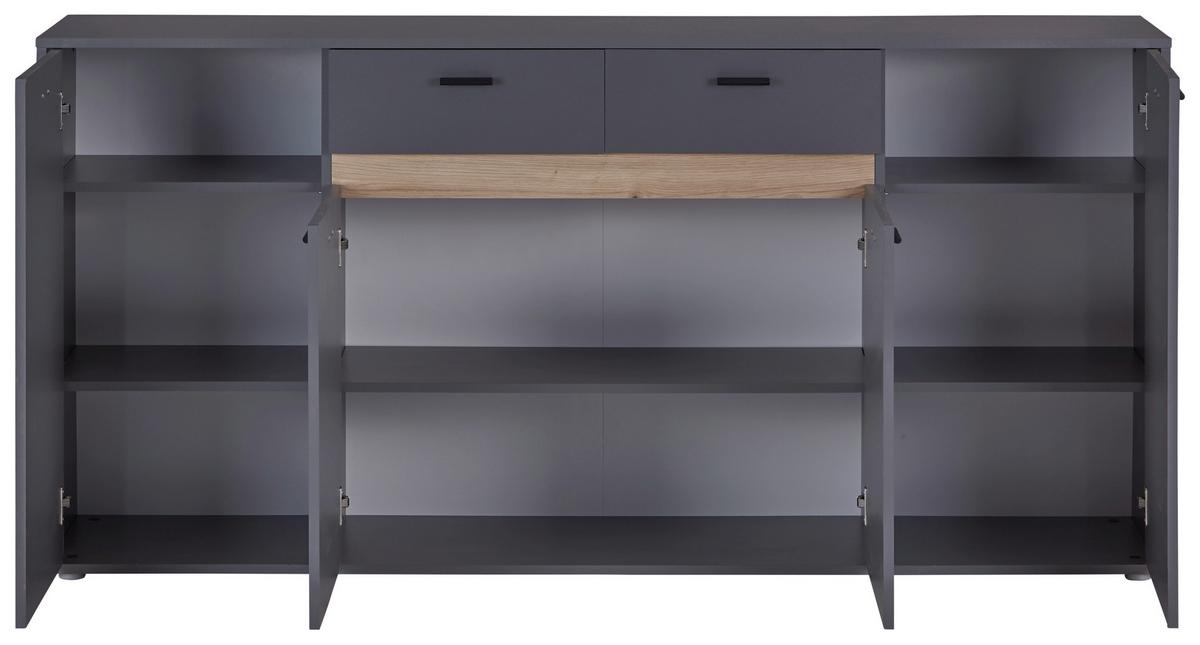 Comodă SLOT 4T - gri închis, Modern, material pe bază de lemn (183,4/90/40cm) - Modern Living