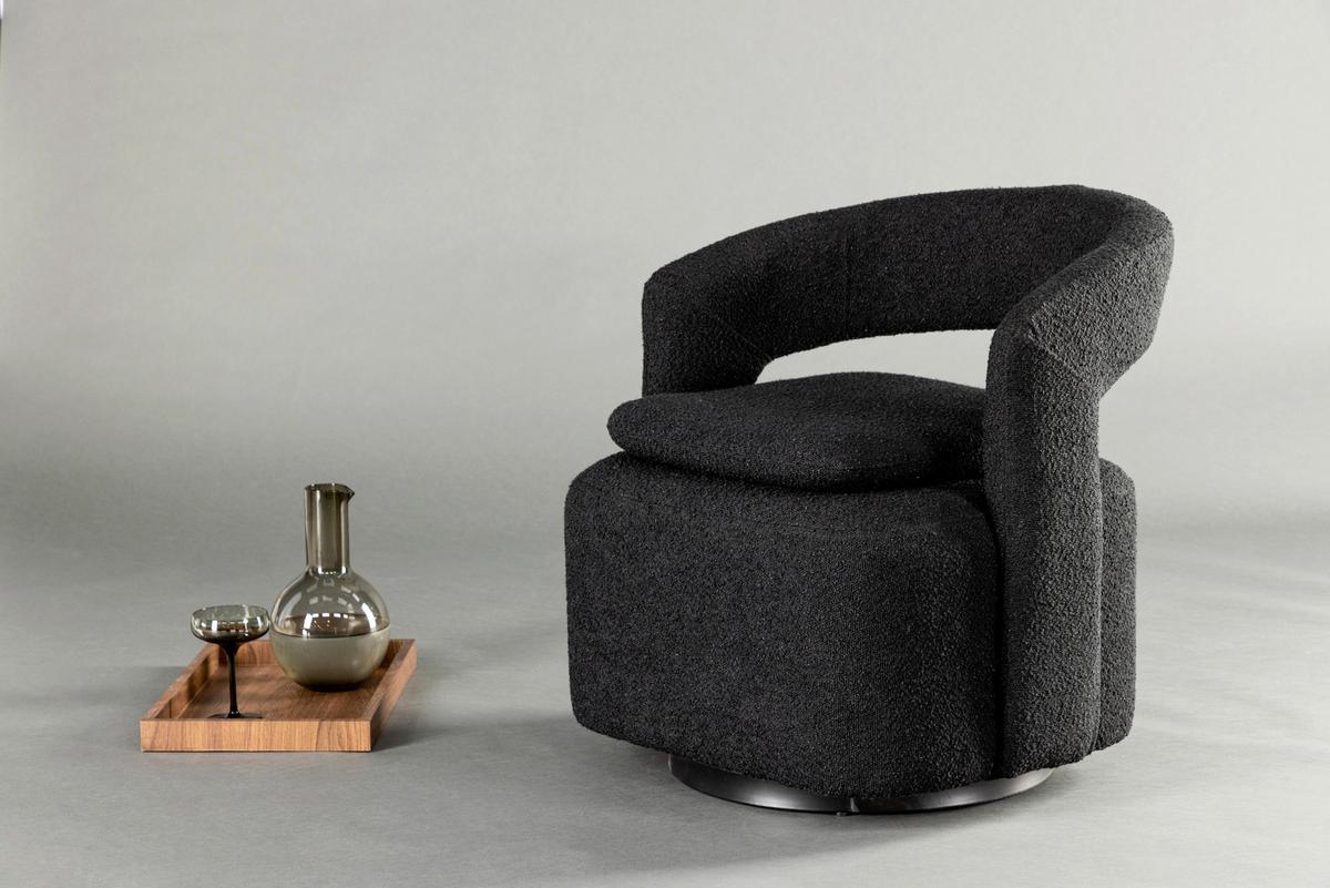 Sessel Laurel ca. 69x75x72 cm Schwarz - Schwarz, Design, Textil/Metall (69/75/72cm) - Livetastic