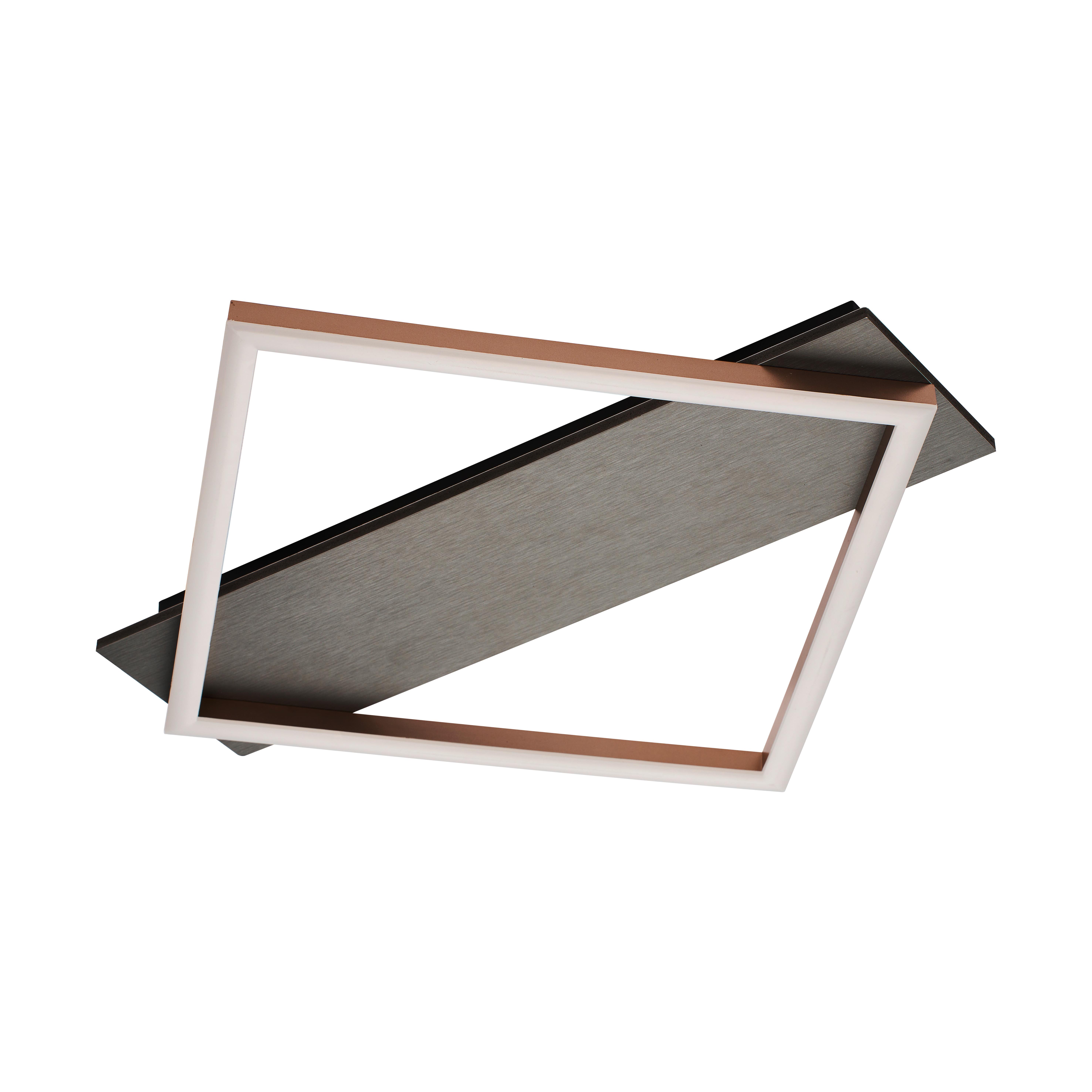 LED-Deckenleuchte Willü Grau/Schwarz max. 18 Watt - Champagner/Schwarz, MODERN, Holzwerkstoff/Kunststoff (46/46/5cm) - Modern Living