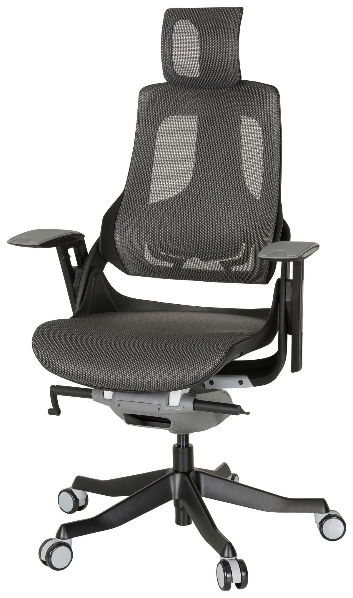 Pisarniški Stol Spektre Black, Siva - siva/črna, Moderno, kovina/umetna masa (67/116/54cm) - MID.YOU