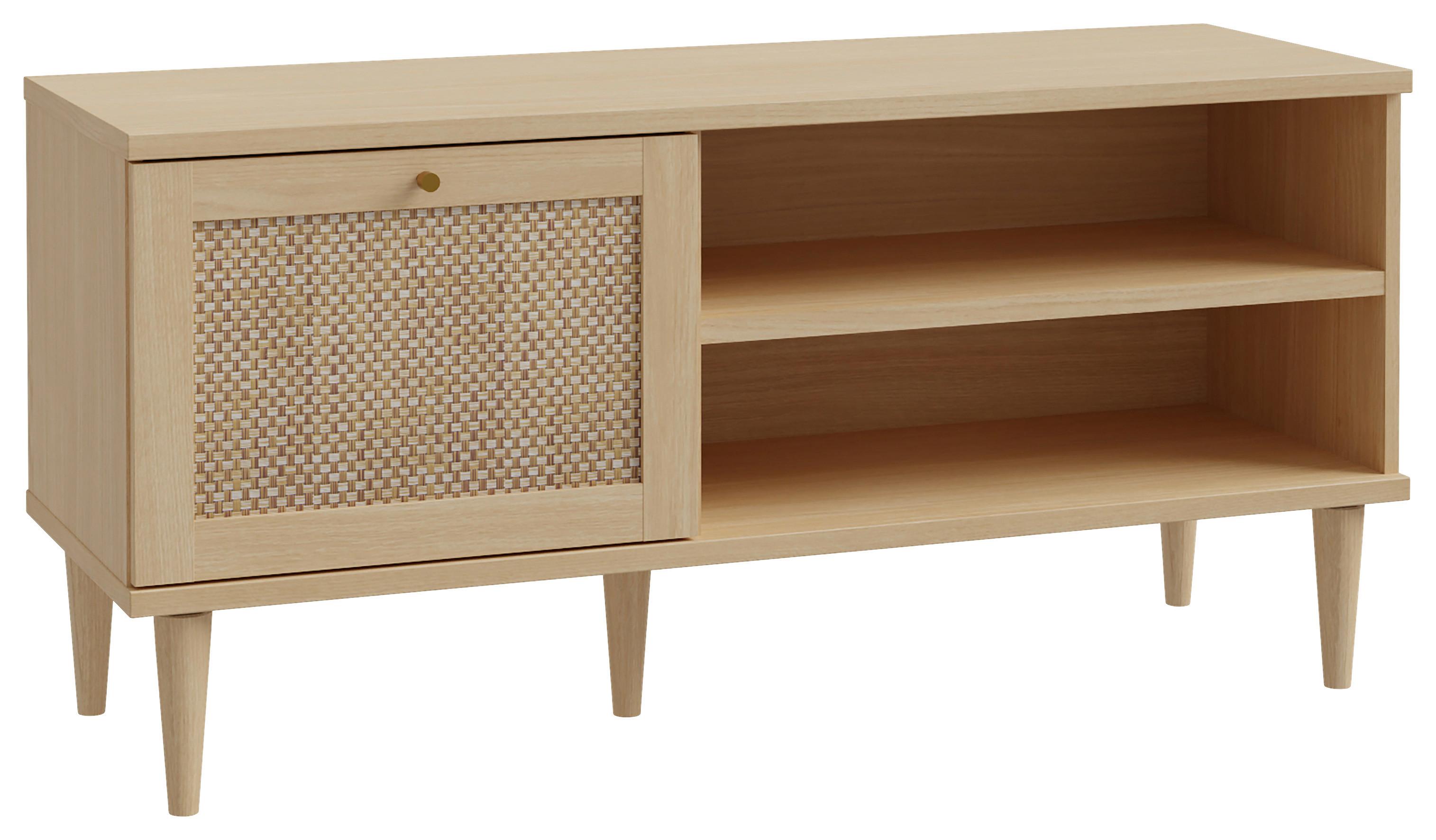 TV-Element Calasetta Eichefarben - Eichefarben/Goldfarben, Natur, Holz/Holzwerkstoff (120,1/57,8/41,4cm) - Premium Living