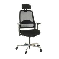 Drehstuhl Teraro AX Schwarz - Silberfarben/Schwarz, Basics, Kunststoff/Textil (65/111-126/61cm) - MID.YOU