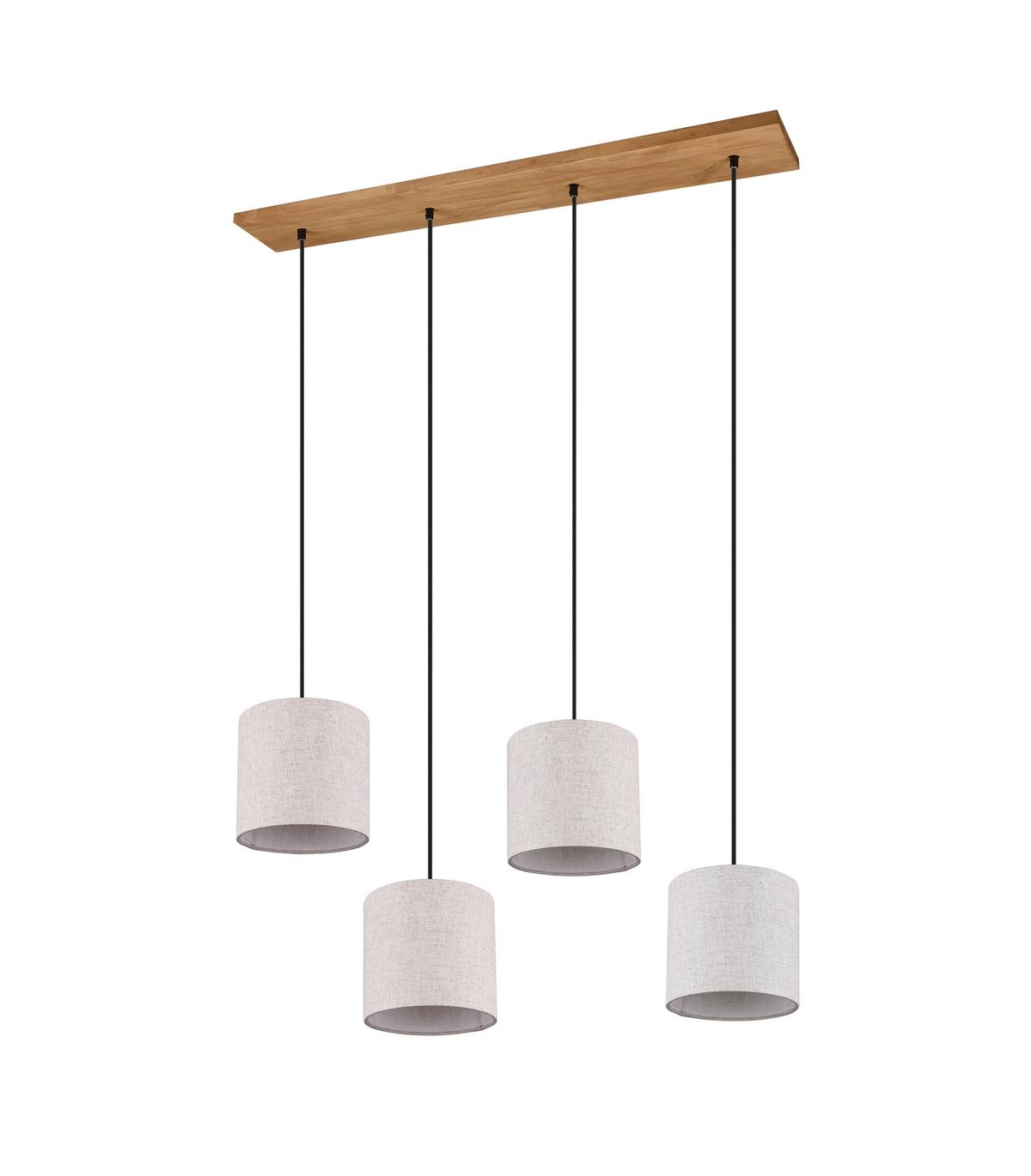 Hängeleuchte Elmau Braun/Weiß max. 60 Watt - Braun/Weiß, Natur, Textil/Metall (100/20/150cm) - Trio Leuchten