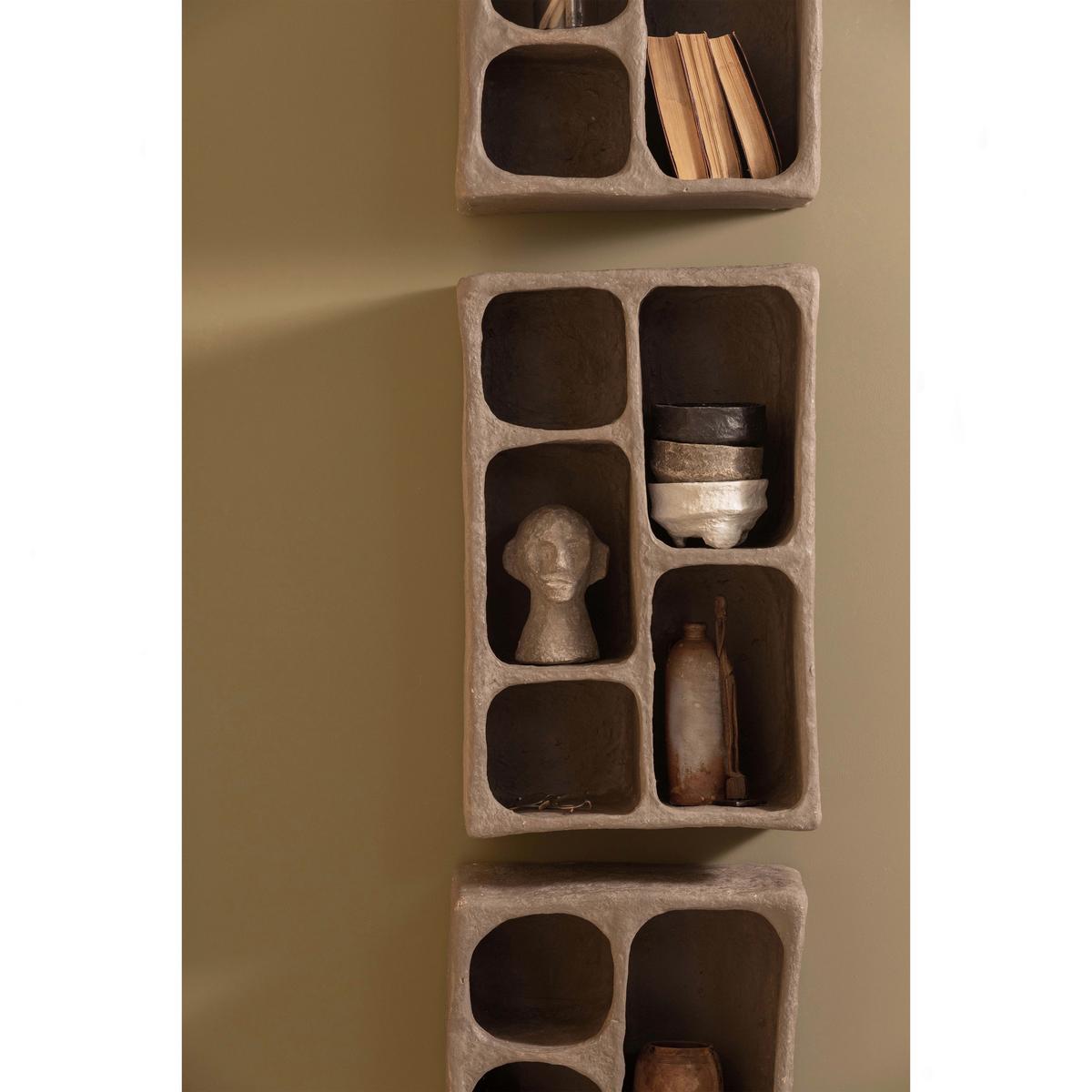 Wandregal Clay Grau - Grau, Design, Papier (45/70/23cm) - Livetastic