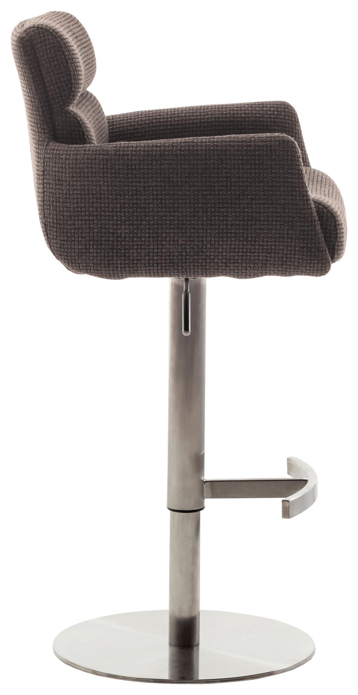 STOŁEK BAROWY LEXINGTON - kolor stalowy/cappuccino, Design, metal/tkanina (54/84/52cm) - Dieter Knoll