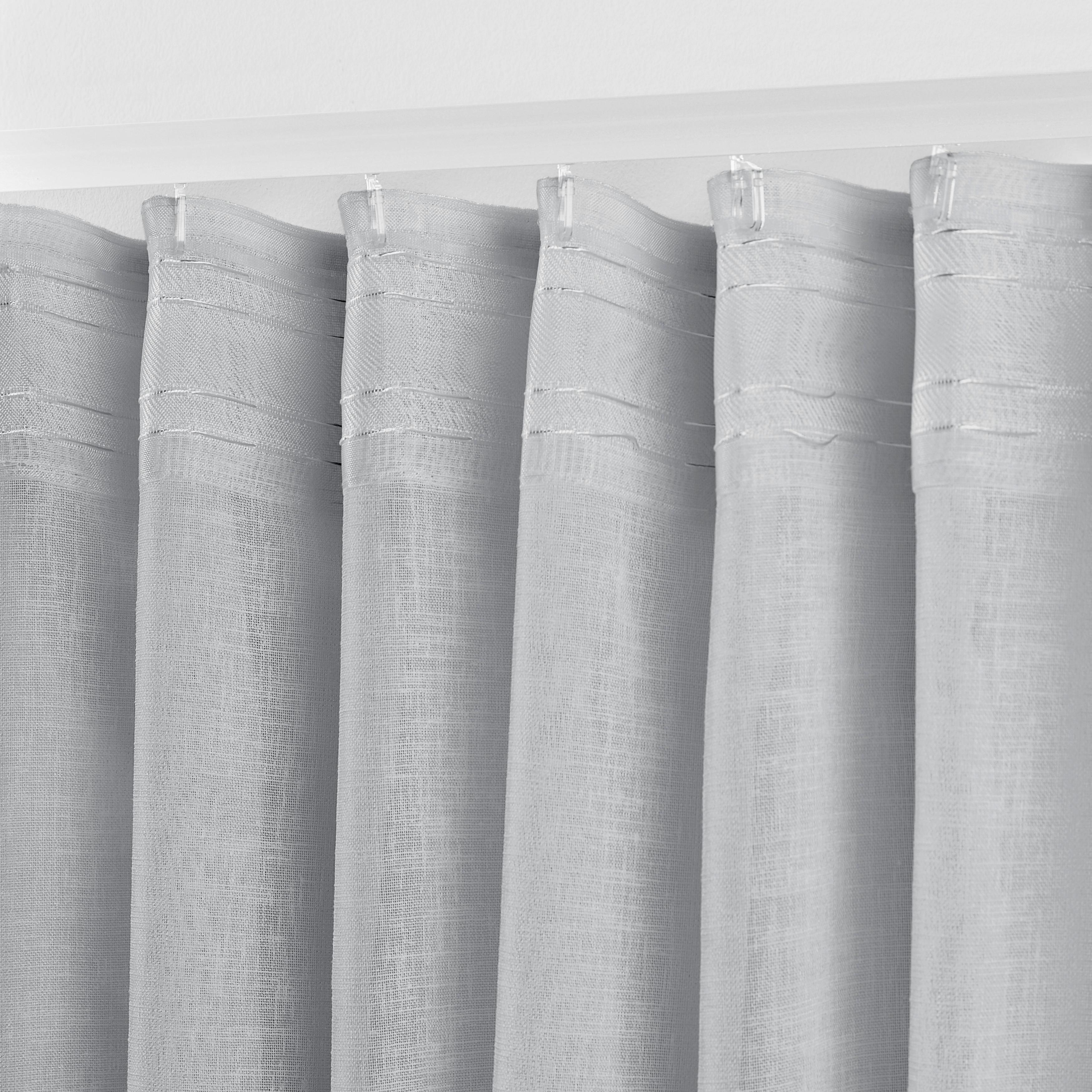 GARDINLÄNGD SIGRID -AKT- -EXT- - grå, Romantik / Lanthus, textil (140/245cm) - Premium Living
