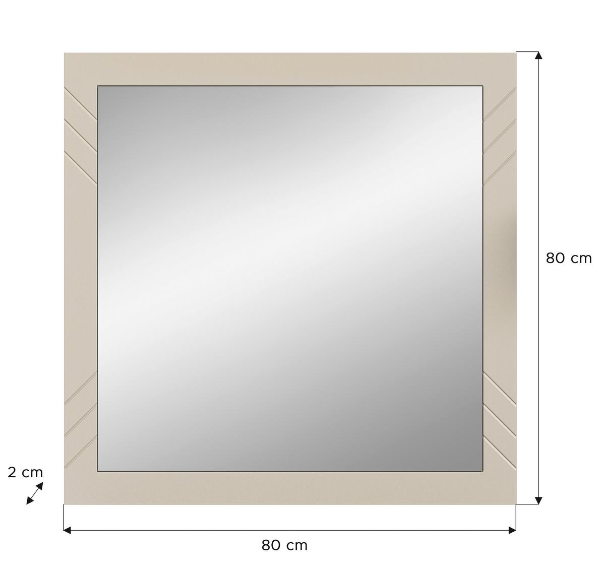 Spiegel Notes ca. 80x80 cm Sandbeige - Design, Glas/Holzwerkstoff (80/80/2cm) - MID.YOU