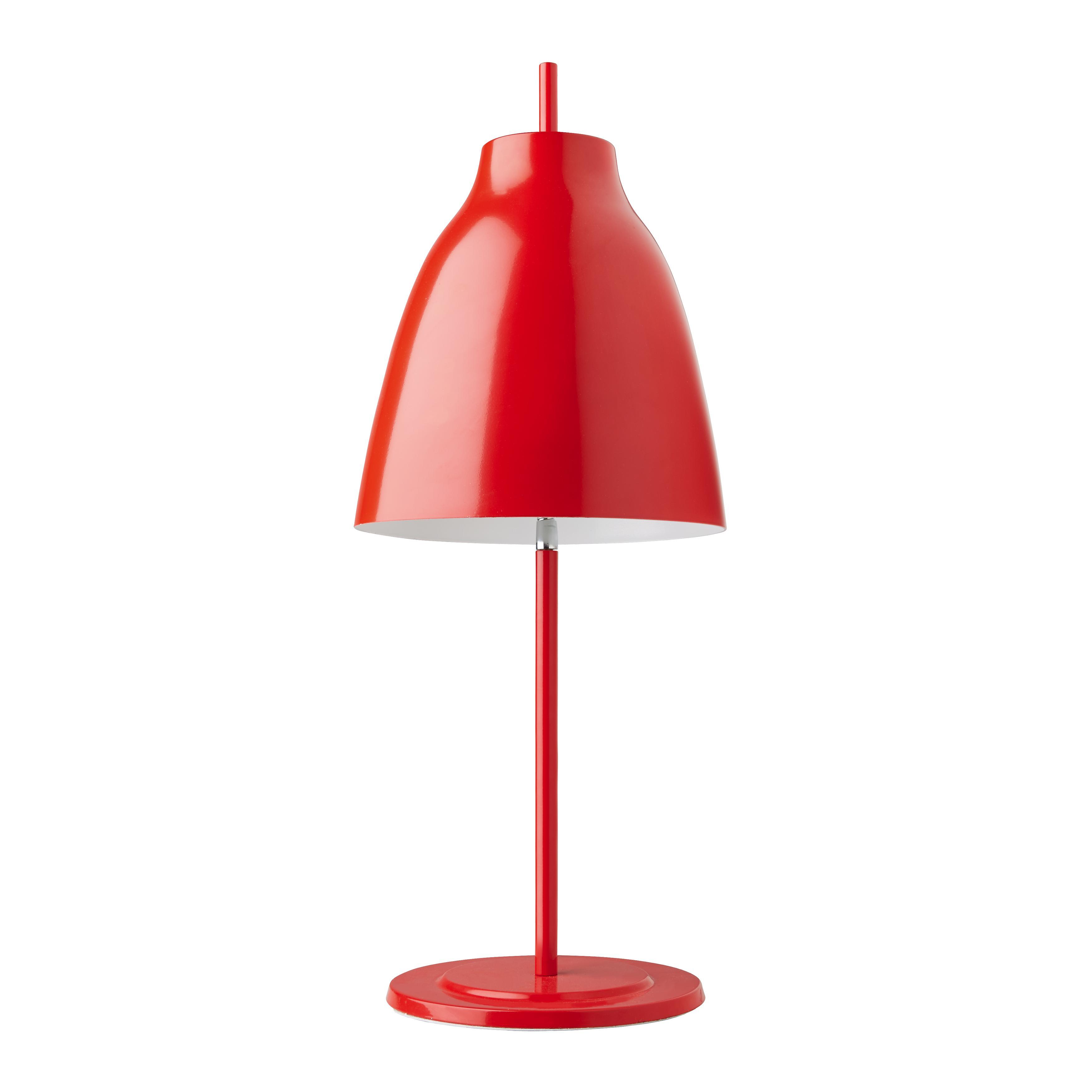 TISCHLEUCHTE max. 60 Watt 'Toni' - Rot/Weiß, MODERN, Metall (26/66cm) - Bessagi Home
