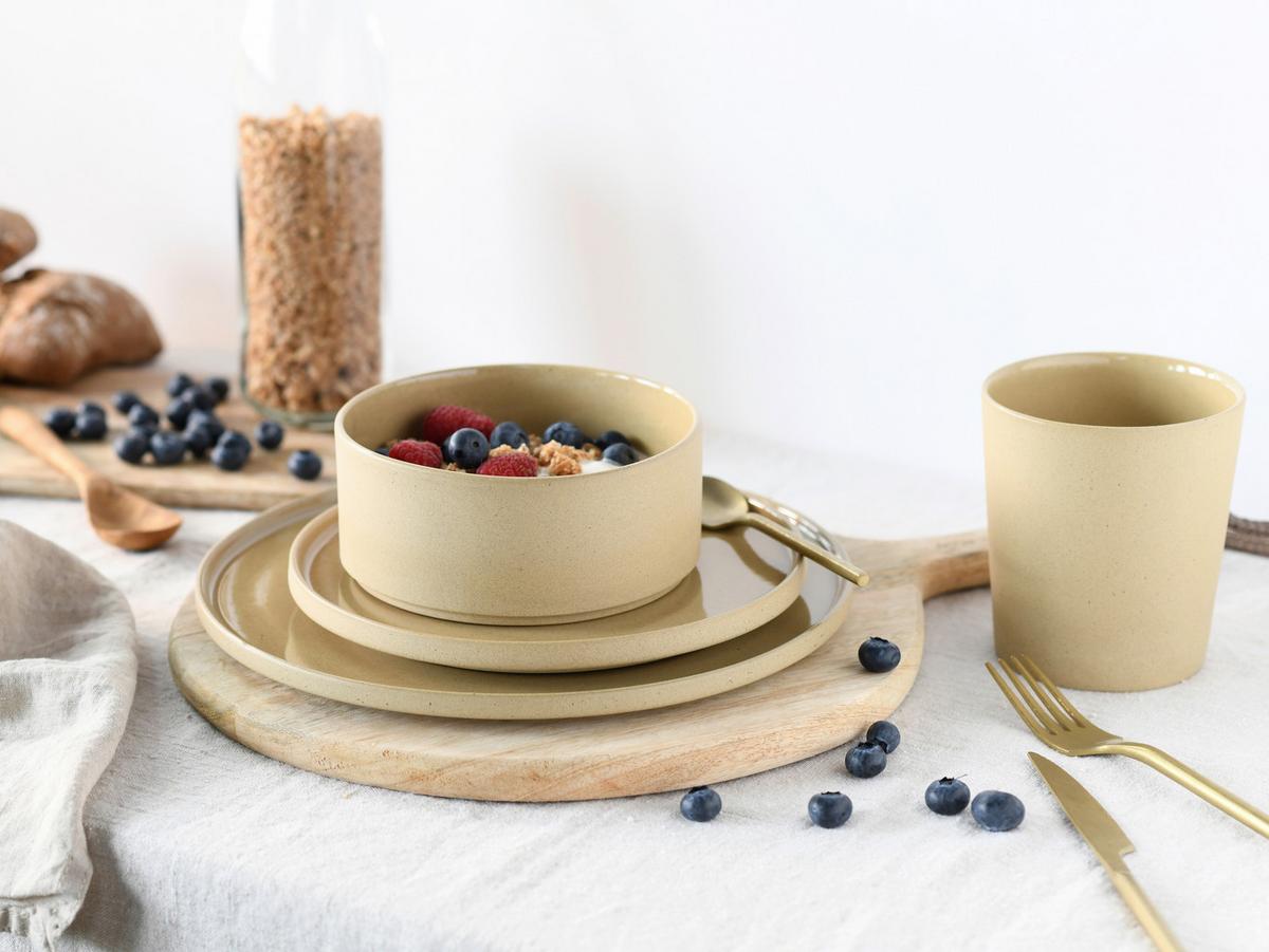 Set Skodelic Futuro Sand, 4-Delni - svetlo rjava, Basics, keramika (500ml) - Creatable