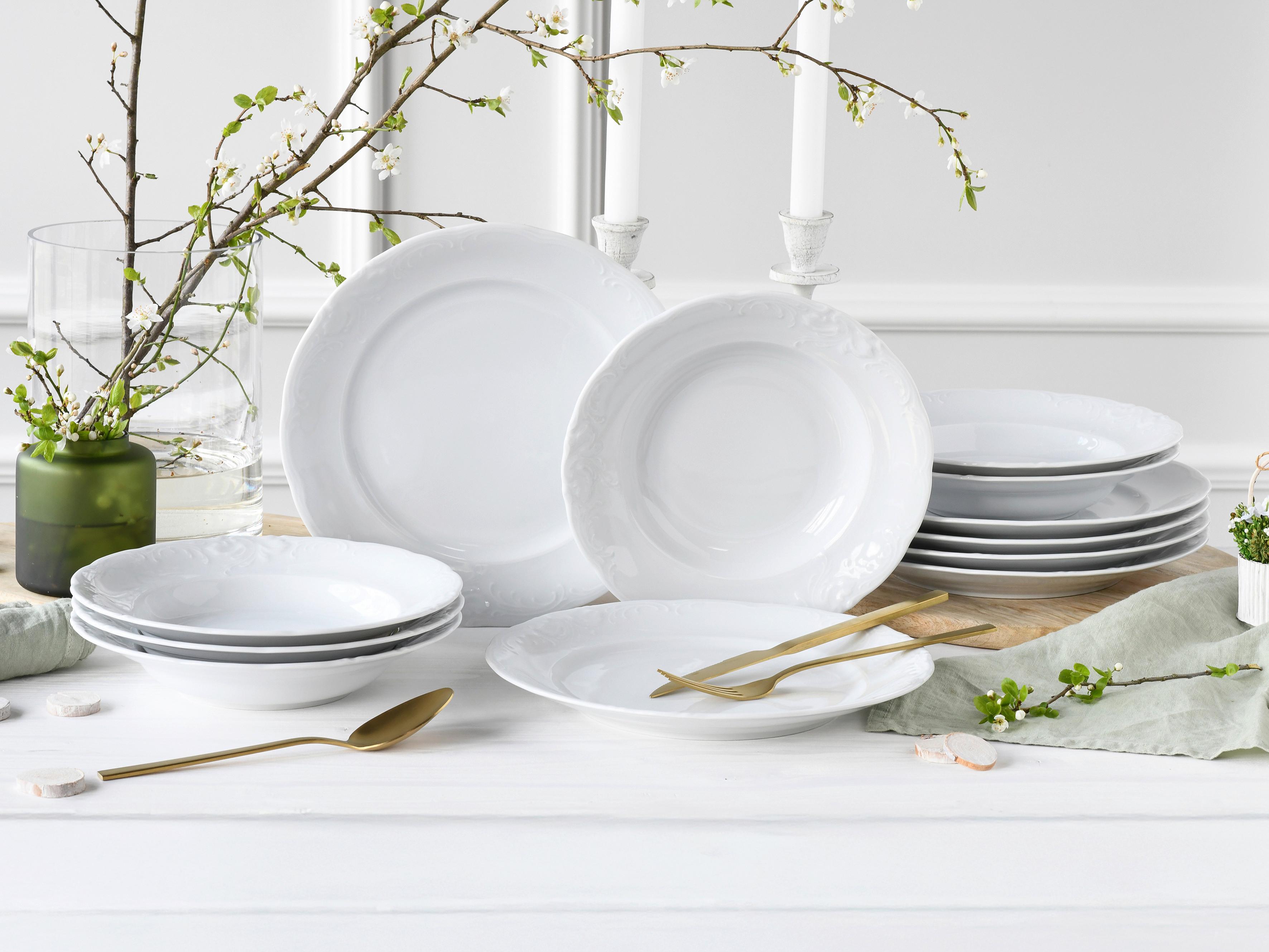 Jedilni Servis Frederike, 12-Delni - bela, Basics, keramika - Creatable