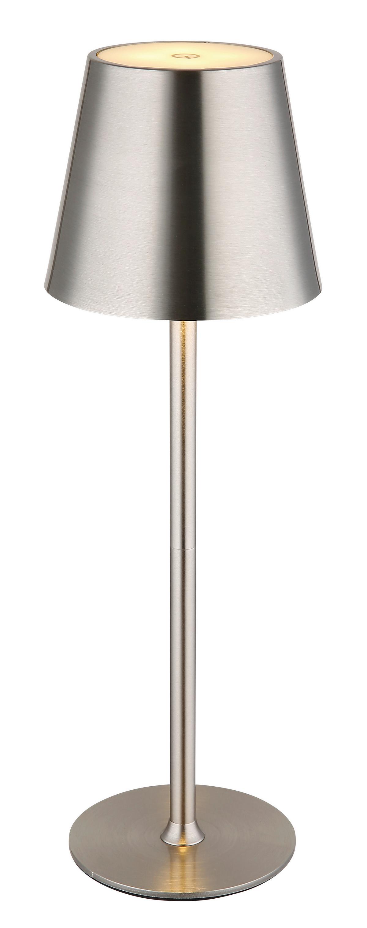 AKKU-TISCHLEUCHTE 58438N VANNIE - Weiss/Schwarz, Design, Kunststoff/Metall (11,2/47cm) - Globo