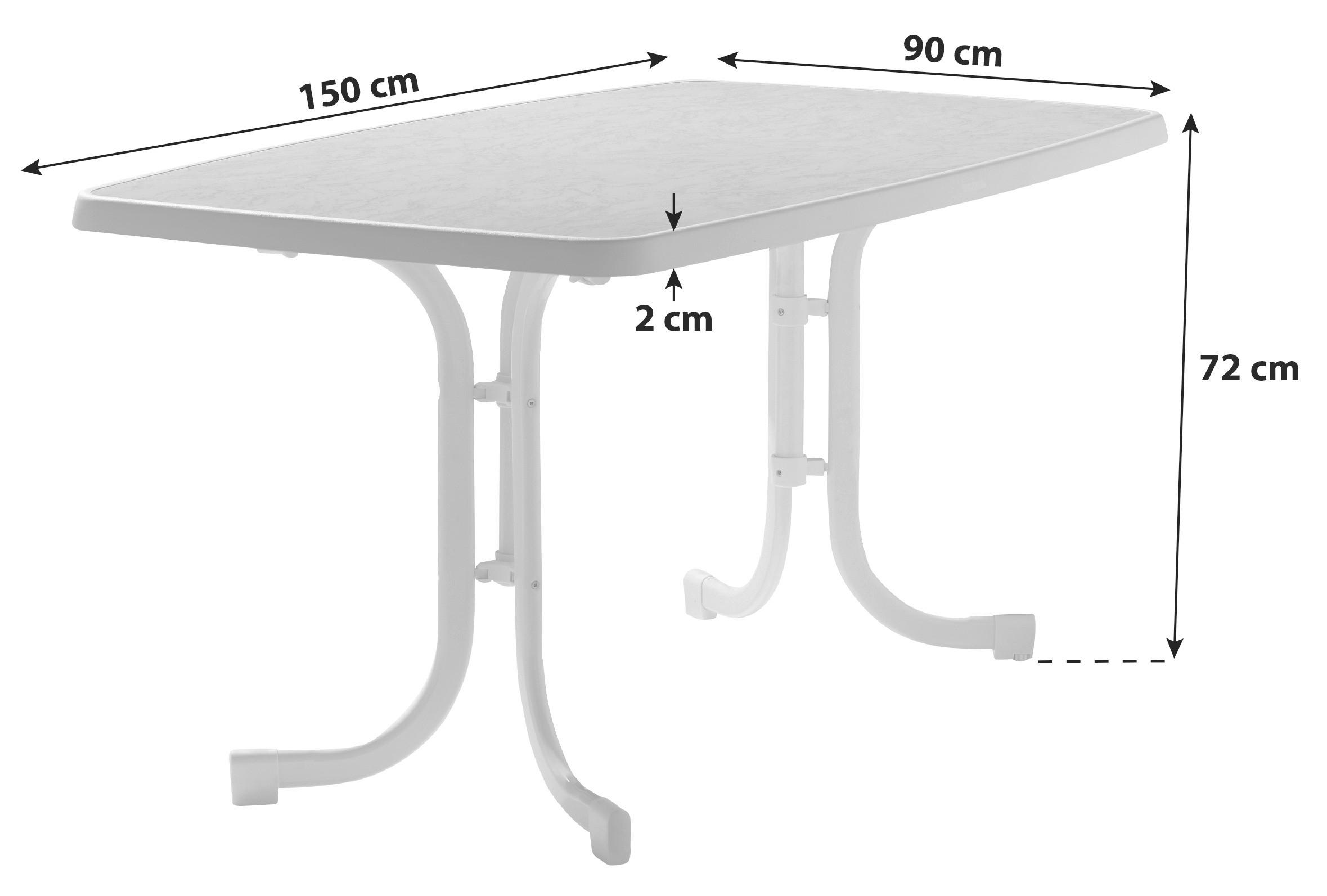 Gartentisch ca.150x90x72cm Anthrazit - Anthrazit/Graphitfarben, MODERN, Holzwerkstoff/Metall (150/90/72cm) - Sieger