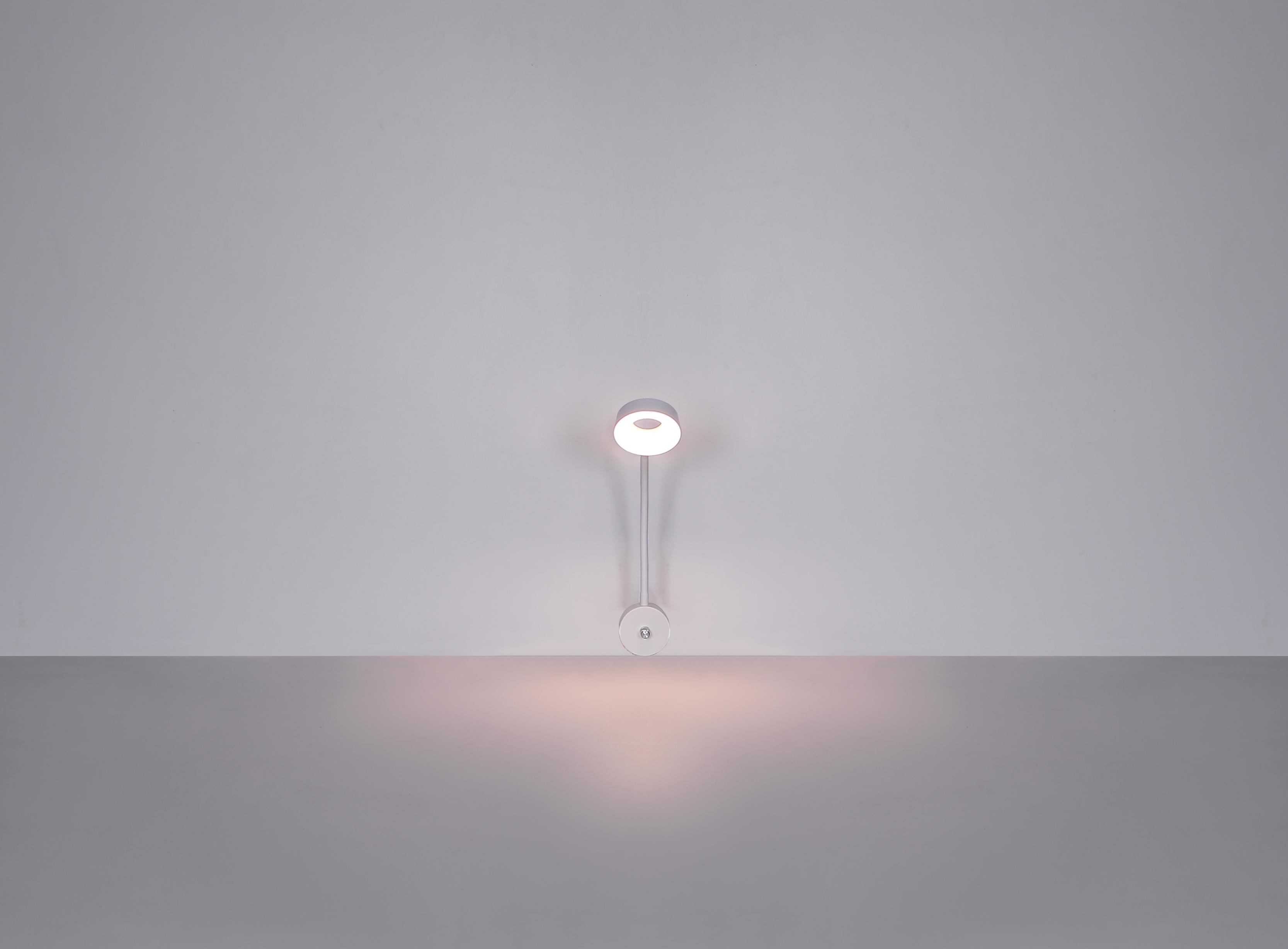 LED-Wandleuchte Lehovo Weiß max. 4 Watt - Weiß, Design, Kunststoff/Metall (15/45,5cm) - Globo