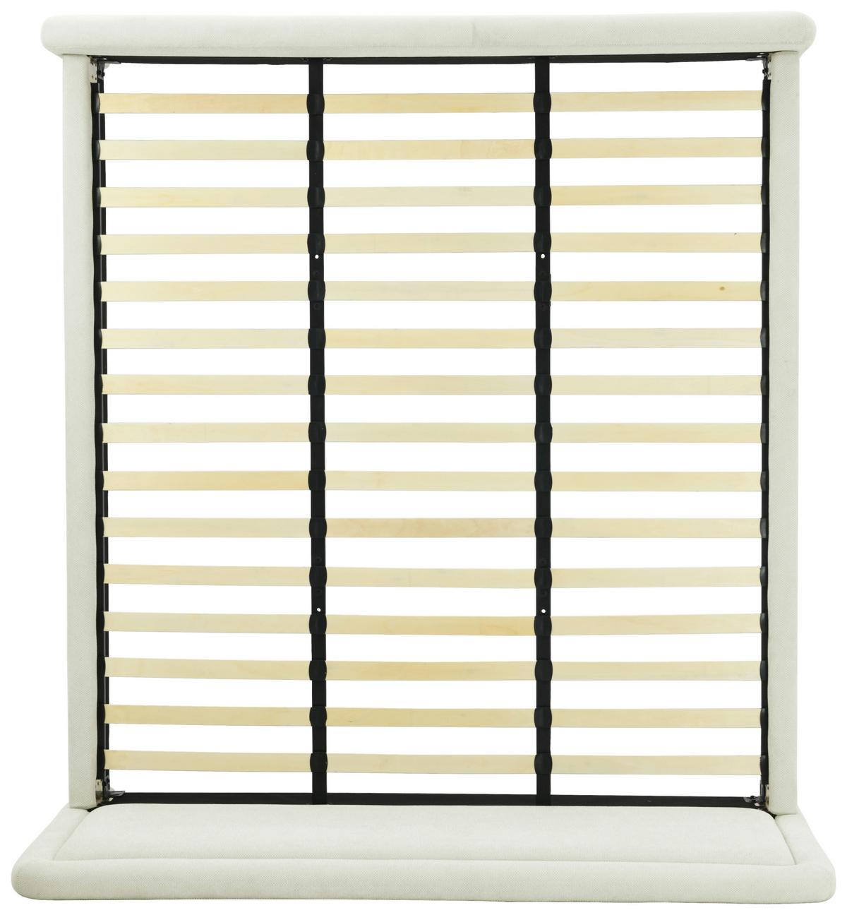 Oblazinjena Postelja Pipe, Bela, 180x200cm - barve hrasta/bela, Design, kovina/tekstil (205/110/233cm) - Livetastic