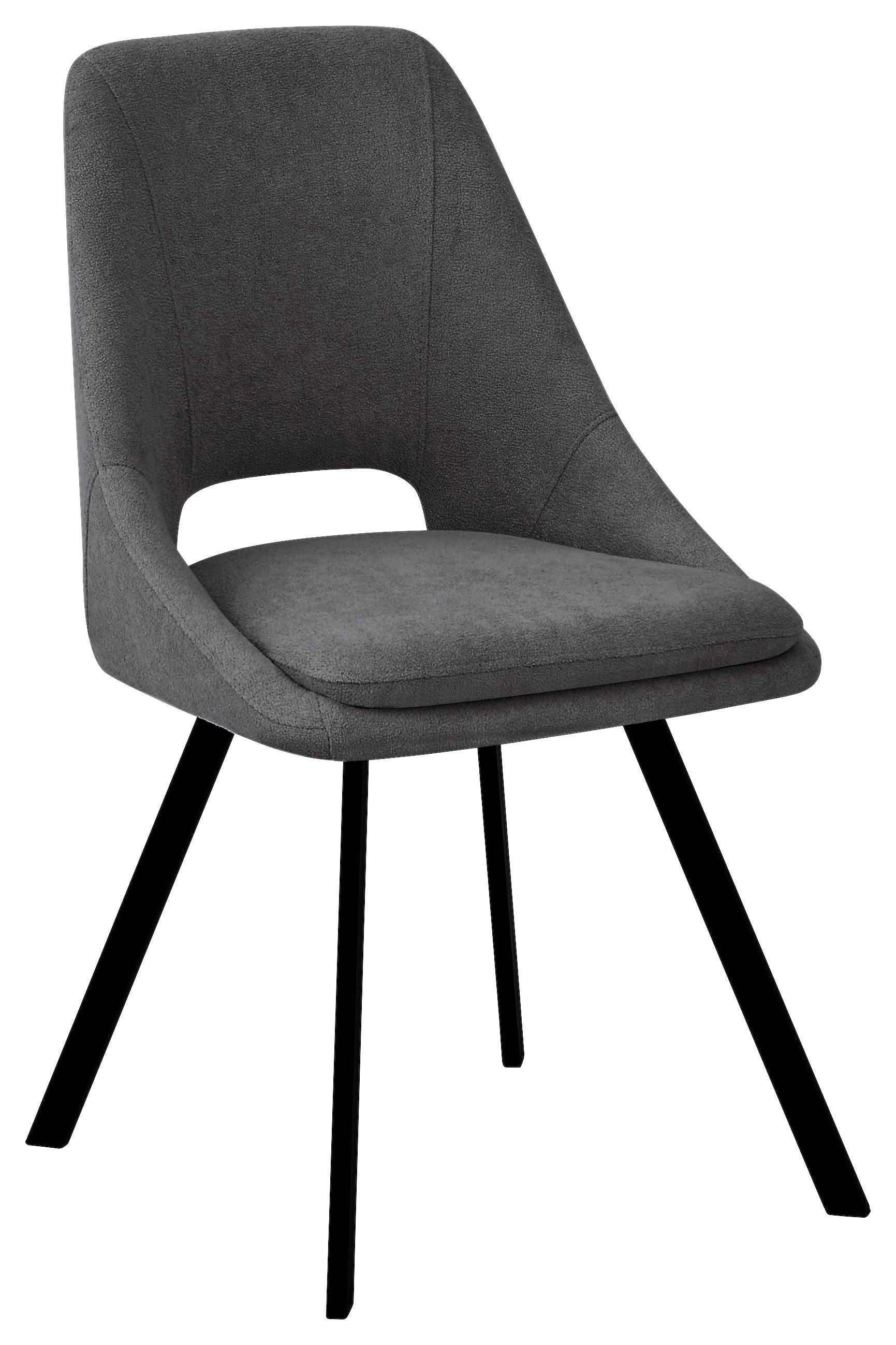 KRZESŁO WALLY - antracytowy/czarny, Design, metal/tkanina (48/85/56cm) - Boxxx