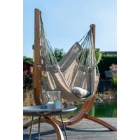 Hängematte Hammock Chair and Stand Grau/Braun - Eukalyptusholzfarben/Grau, KONVENTIONELL, Holz/Textil (100/152/92cm) - La Siesta