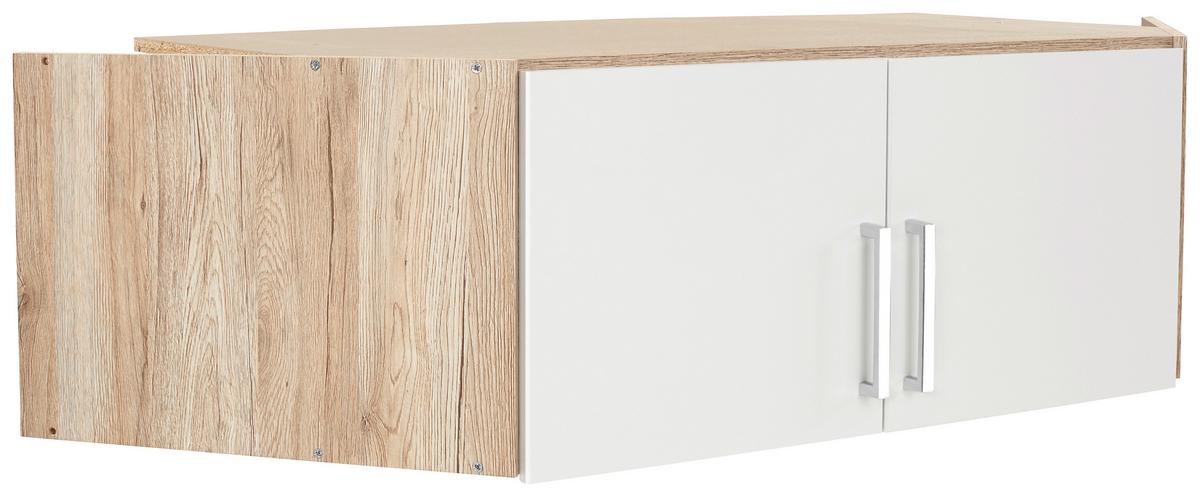 Dulap auxiliar superior Schrank Wien - alb/culoare lemn stejar, Konventionell, material pe bază de lemn (120/39/54cm)