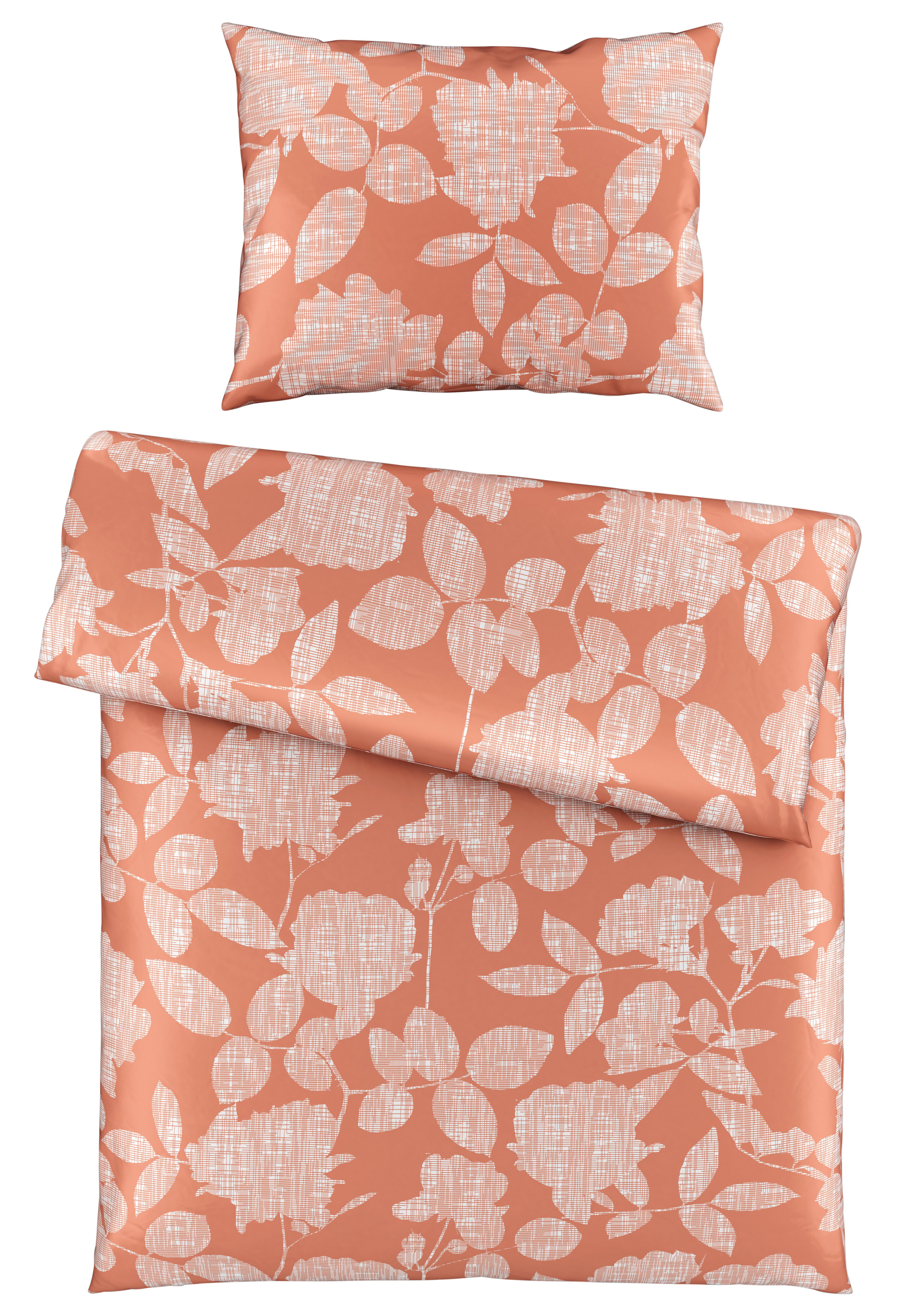 Bettwäscheset Thea - Orange, Konventionell, Textil (160/210cm) - Premium Living