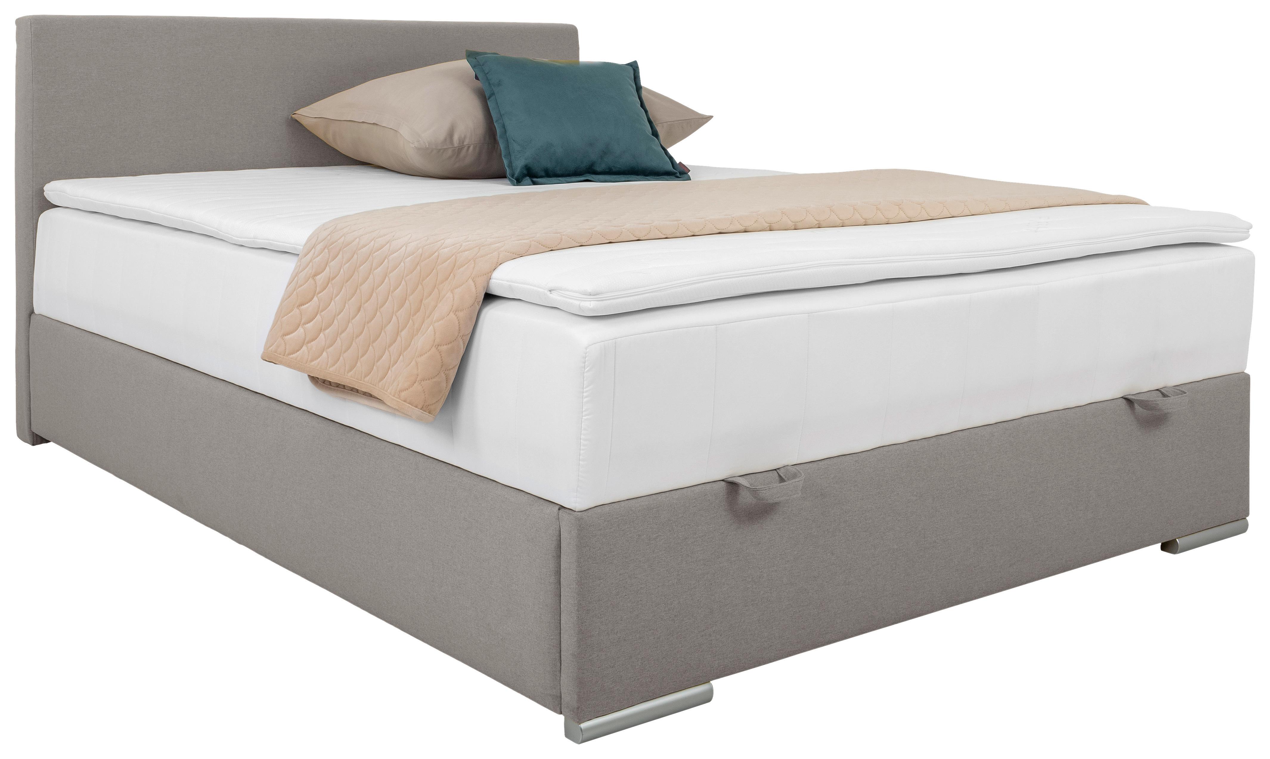 Pat Tapițat Cosi - taupe, Konventionell, lemn/metal (140/200cm)