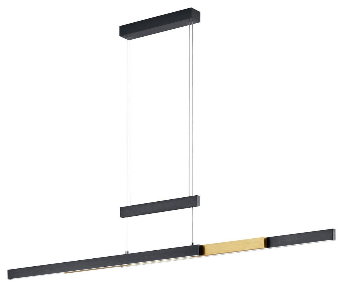LAMPA WISZĄCA LED 375310502 TRAJAN - kolor mosiężny/czarny, Design, metal (95-150,5/5,8/95-150cm) - Trio Leuchten