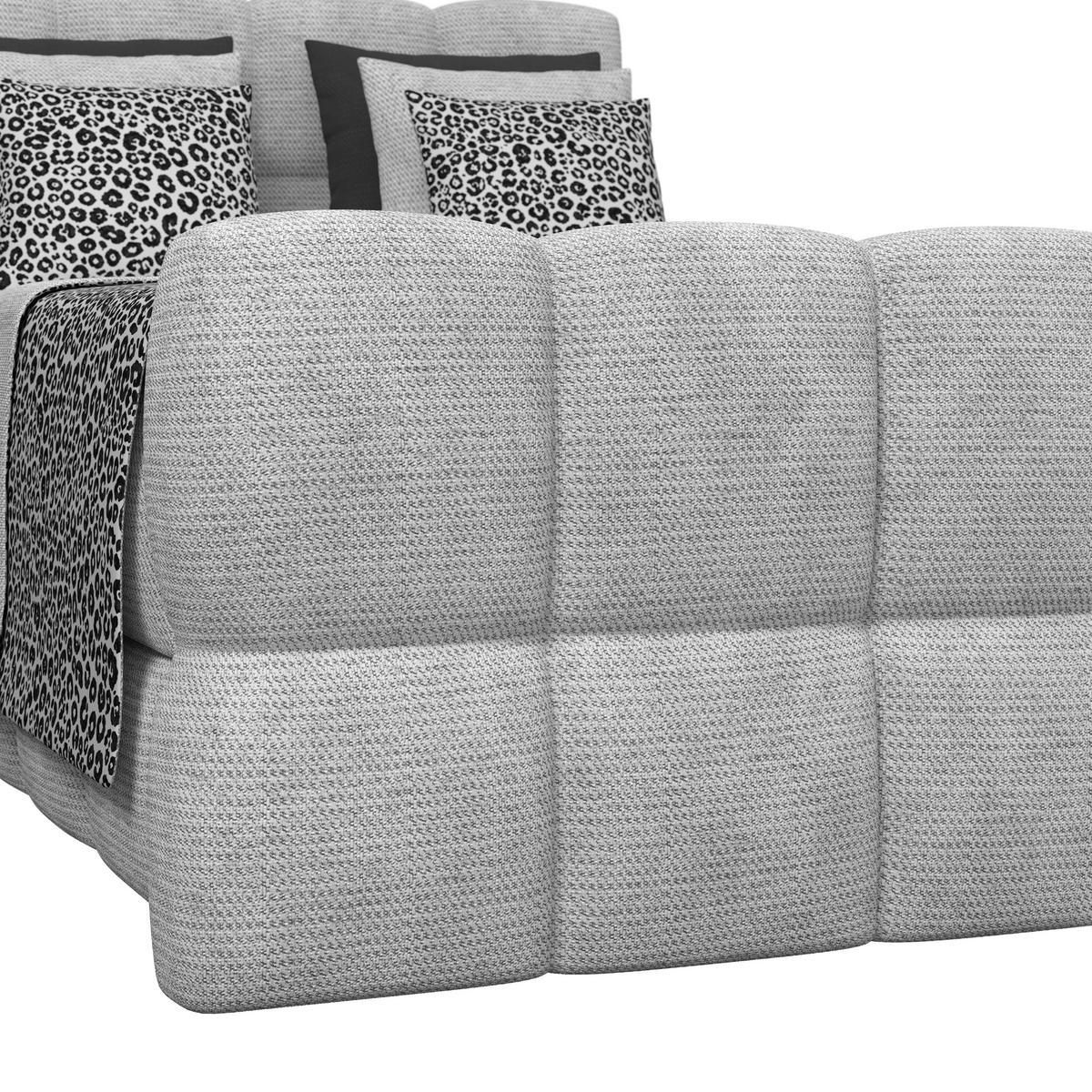 Postelja Boxspring Brisbane, Svetlo Siva, 140x220 - črna/svetlo siva, Trend, kovina/umetna masa (140/220cm) - Premium Living