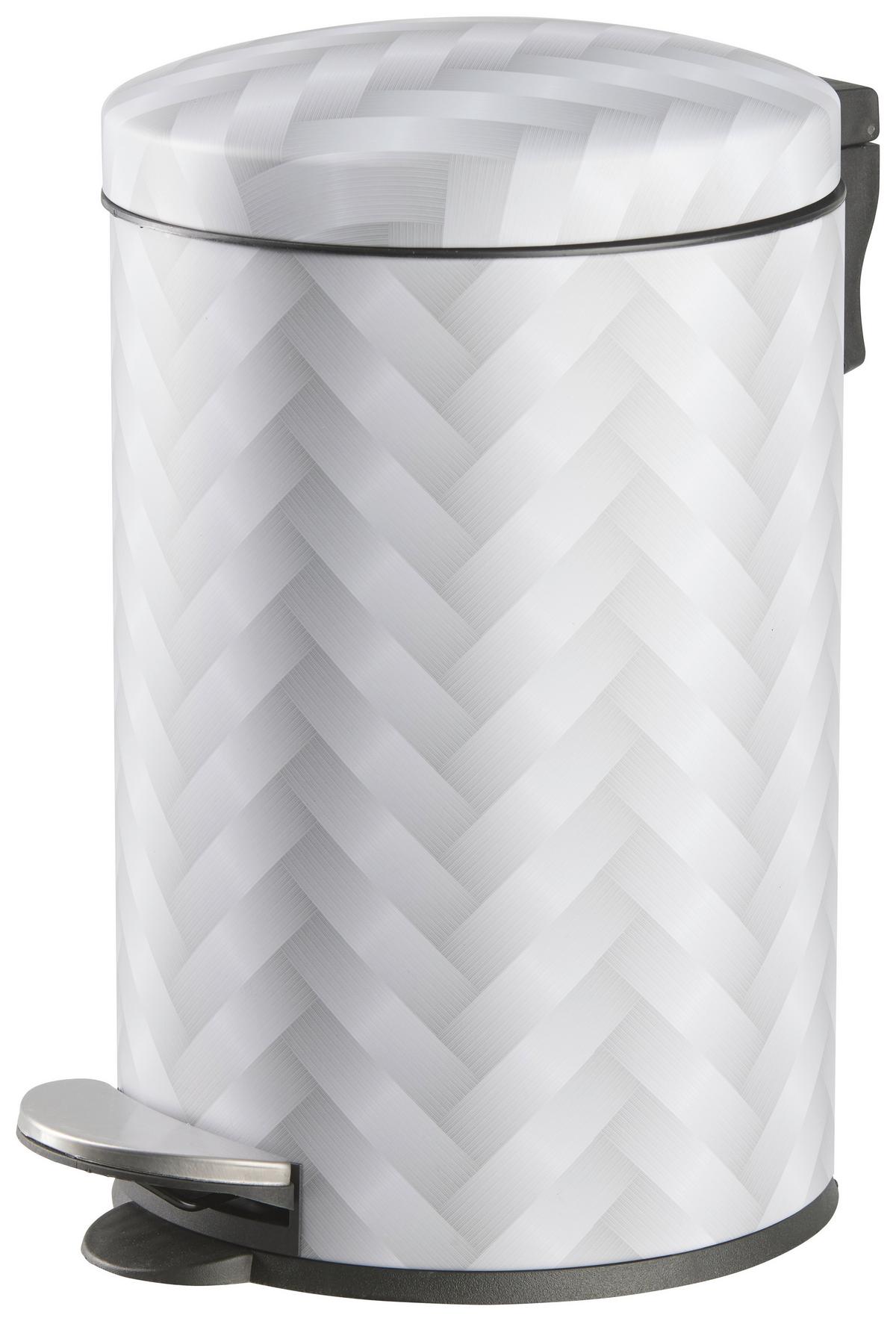 Treteimer Mason ca. 12l - Schwarz/Weiß, KONVENTIONELL, Kunststoff/Metall (25/41cm) - Modern Living