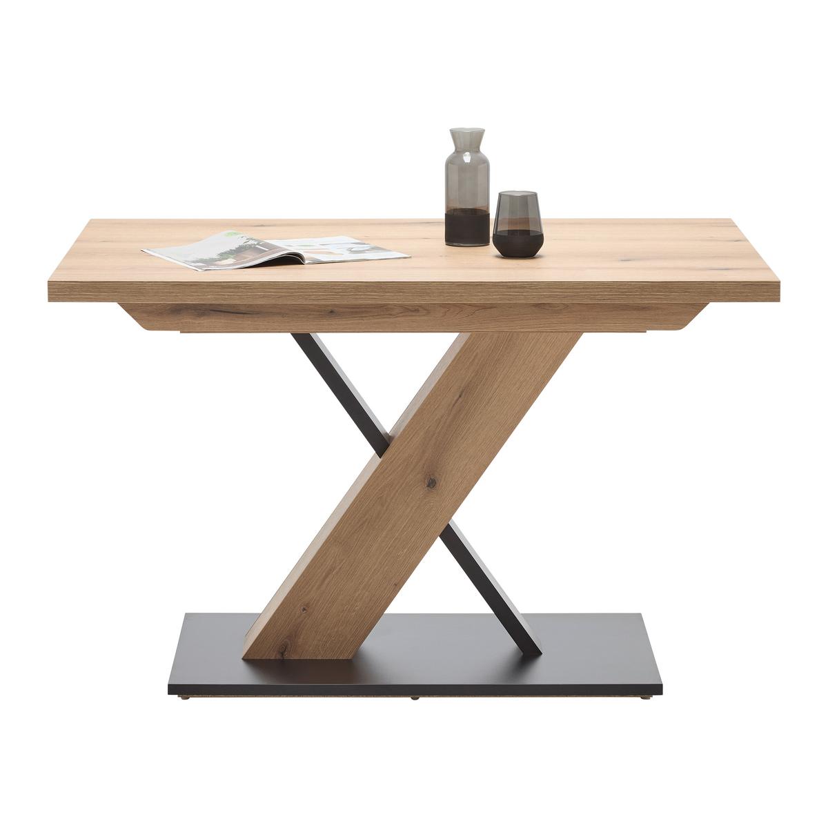 Esstisch Kassel Schwarz/Eichefarben - Eichefarben/Schwarz, MODERN, Holzwerkstoff (120/80/76cm) - Based