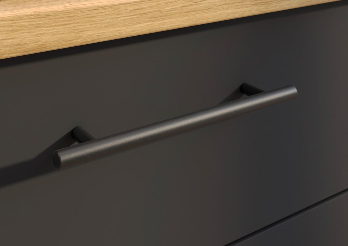 Konyhablokk Gépek Nélkül Berlin Zb 260 Black +bel. - fekete/Artisan tölgy, Design, faalapú anyag/fém (260cm) - MID.YOU