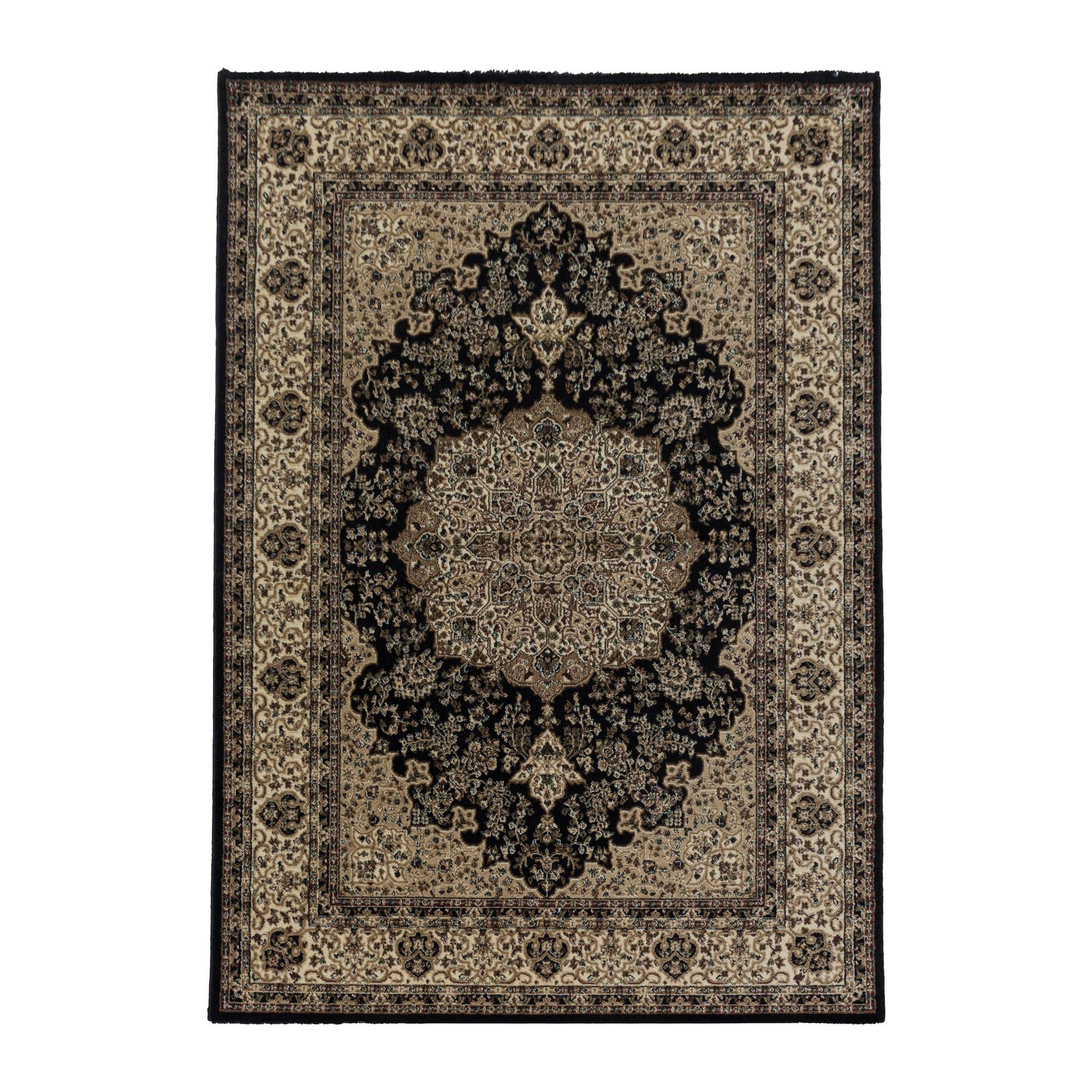 Webteppich Kashmir Schwarz ca. 200x290cm - Schwarz, LIFESTYLE, Textil (200/290cm)