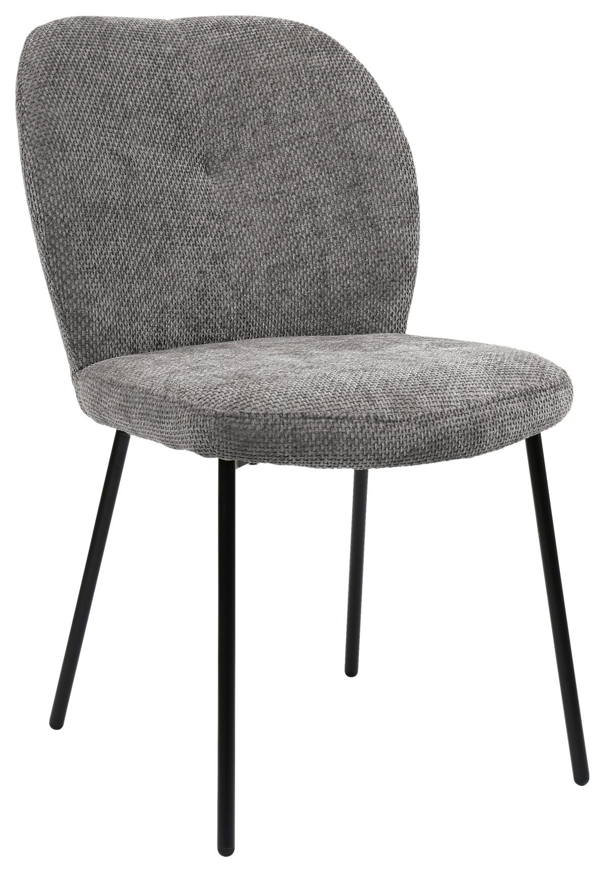 Stuhl Mara Grau/Schwarz - Schwarz/Grau, Lifestyle, Holz/Textil (52/87/64cm) - Mömax