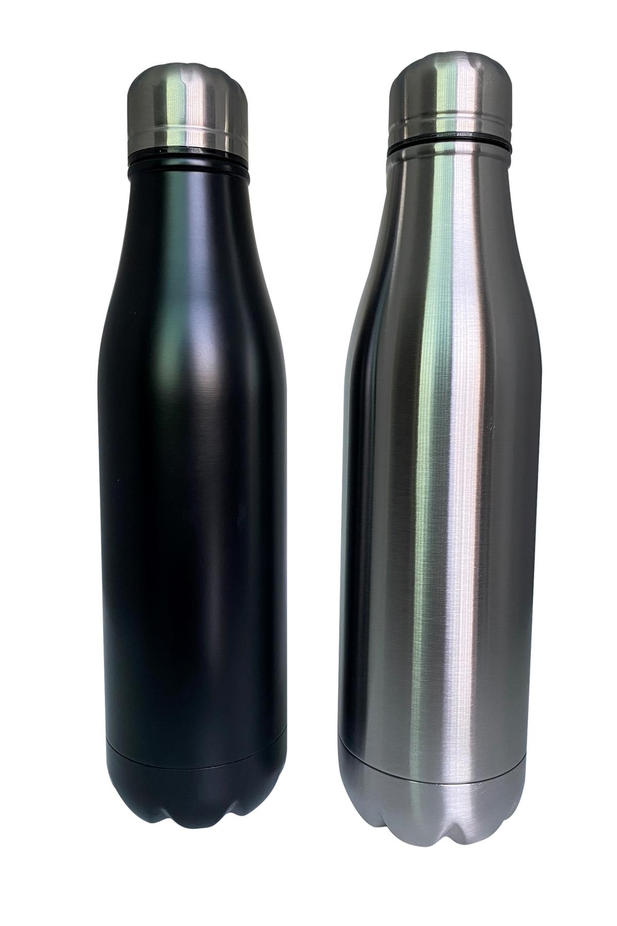 Hőszigetelt Palack Oscar - fekete/ezüstszínű, Konventionell, műanyag/fém (7,1/26,6cm) - Modern Living