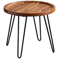 Klubska Miza Couchtisch - črna/barve indijskega rožnega lesa, Moderno, kovina/les (45/45/40cm) - MID.YOU