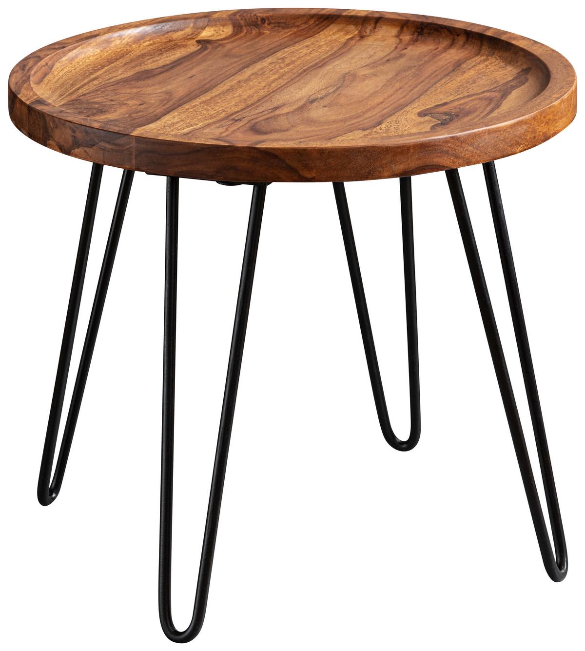 Klubska Miza Couchtisch - črna/barve indijskega rožnega lesa, Moderno, kovina/les (45/45/40cm) - MID.YOU