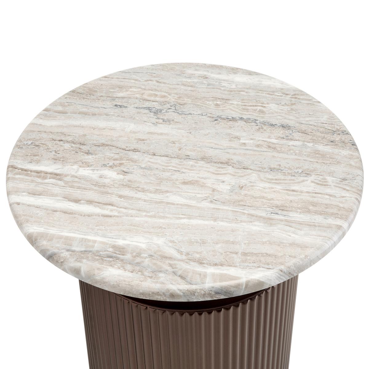 Beistelltisch Solco Naturfarben/Bronzefarben - Naturfarben/Bronzefarben, LIFESTYLE, Holzwerkstoff/Metall (44/46cm) - Premium Living