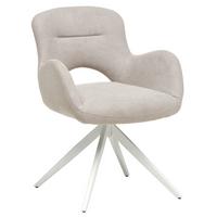 KRZESŁO Z PODŁOKIETNIKAMI ELLA - beżowy/biały, Modern, metal/drewno (62/84/62cm) - Livetastic