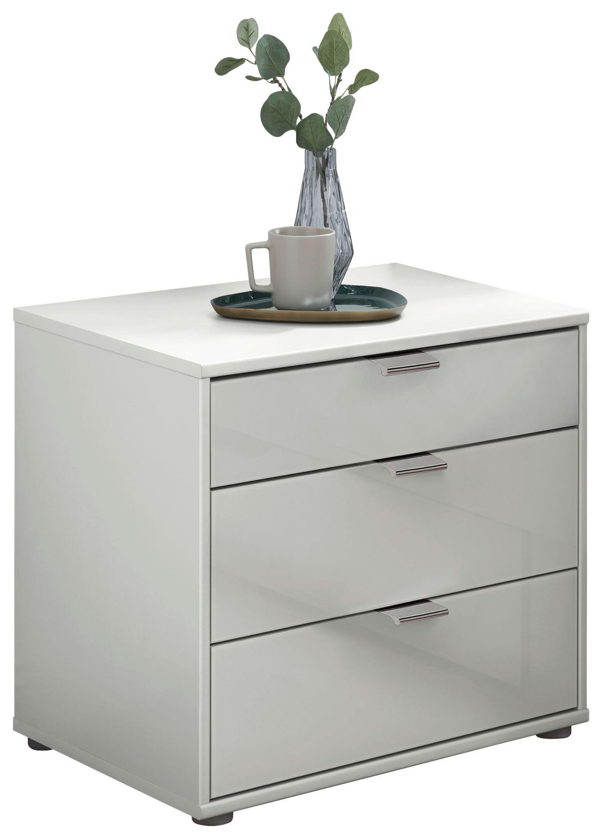 SZAFKA NOCNA MILANO 4000 - biały/czarny, Konventionell, materiał drewnopochodny/metal (40/48/43cm) - Dieter Knoll