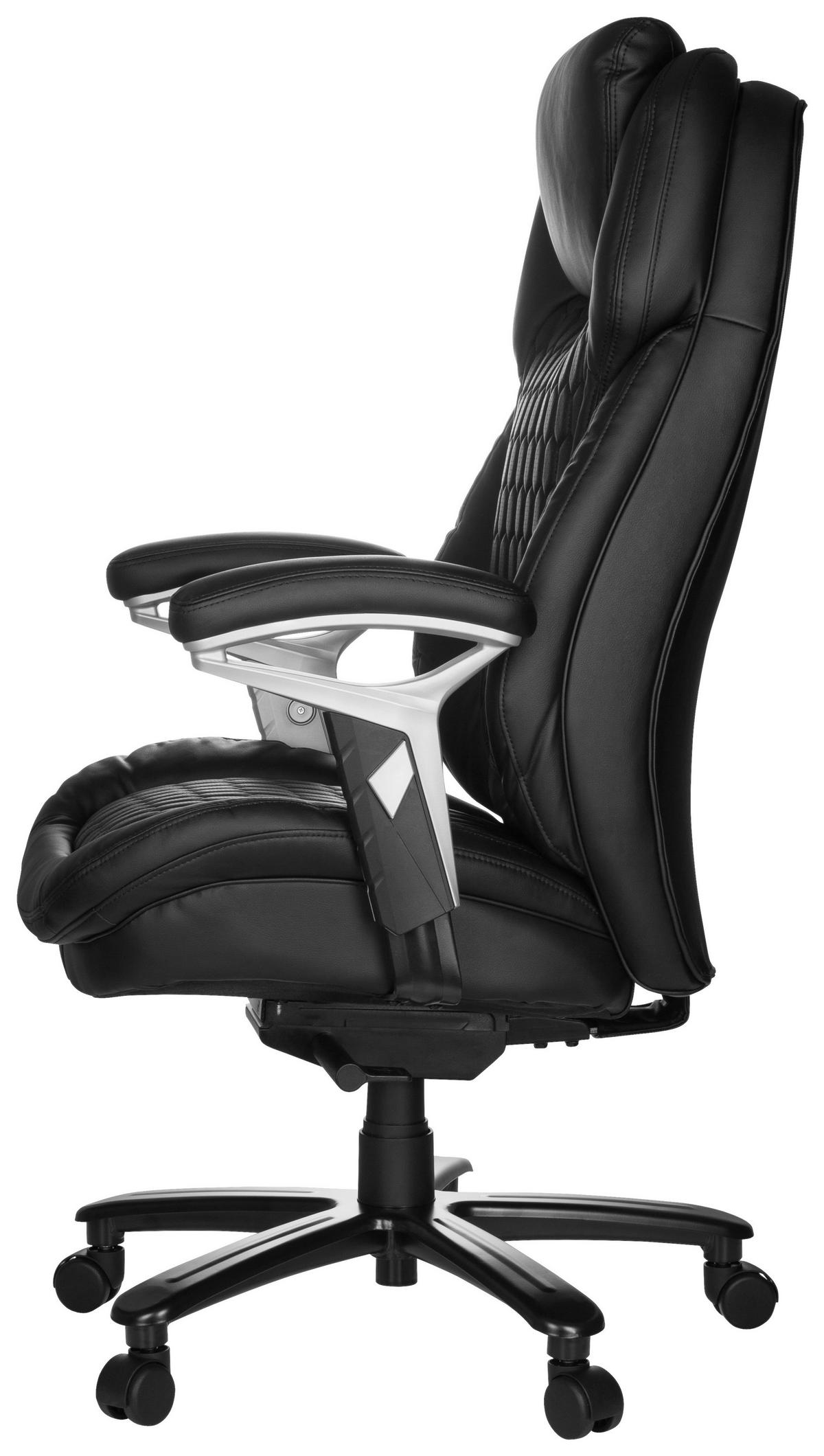 Pisarniški Stol Pullmann, Črna - srebrne barve/črna, Moderno, kovina/umetna masa (73/138/85cm) - MID.YOU