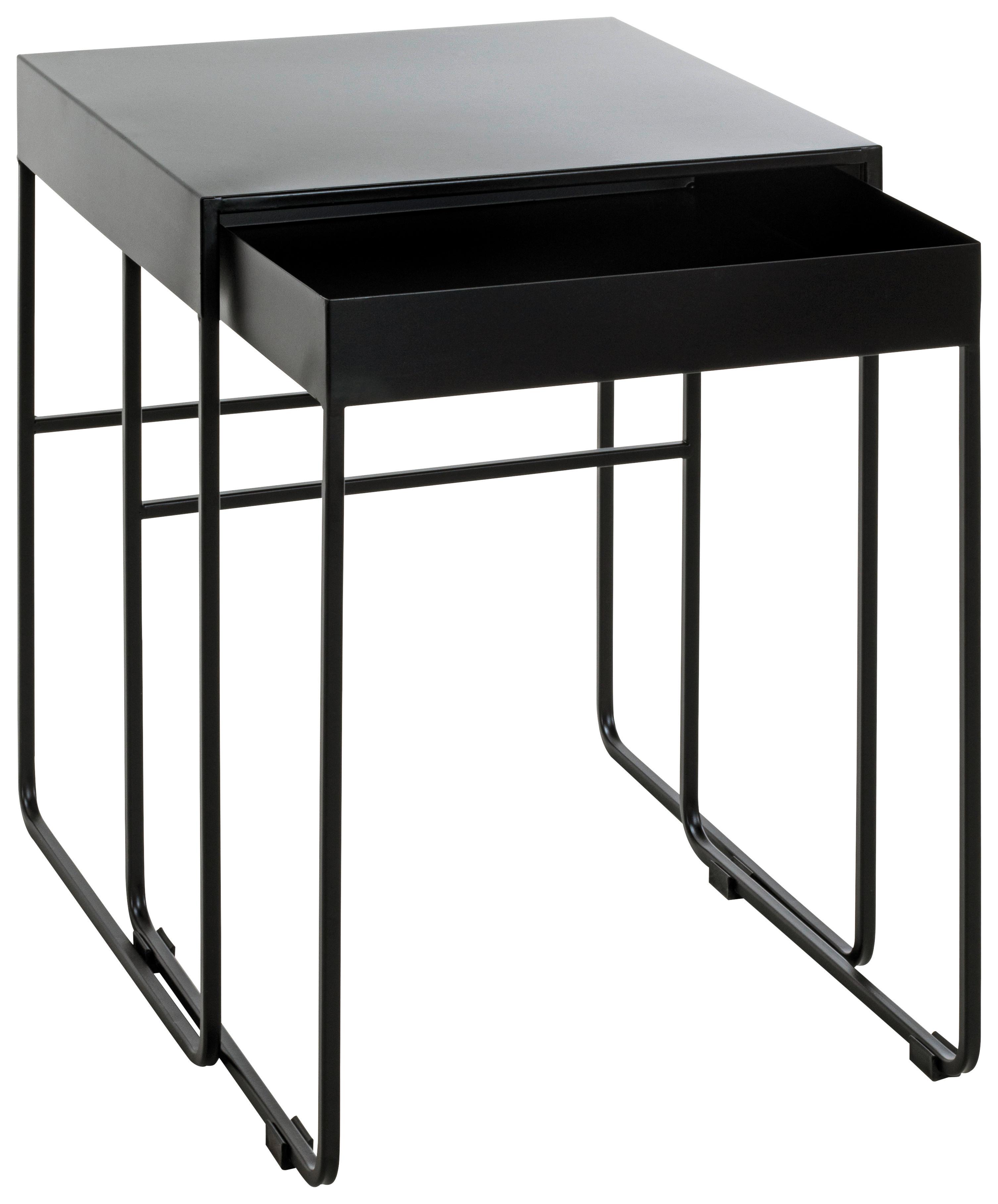 ZESTAW STOLIKÓW BOCZNYCH MOE - czarny, Design, metal (39-42/39-42/51-54cm)