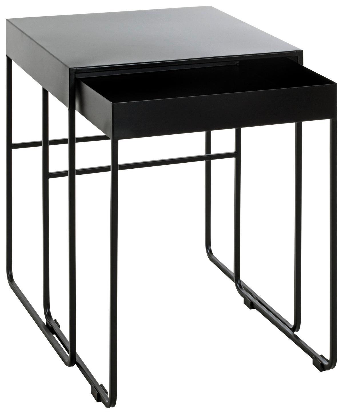 ZESTAW STOLIKÓW BOCZNYCH MOE - czarny, Design, metal (39-42/39-42/51-54cm)