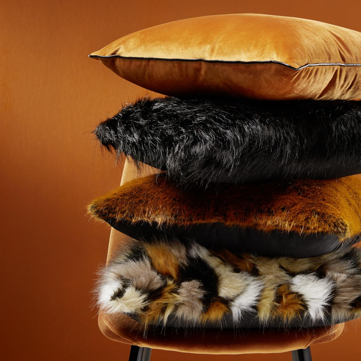 Stuhl Lio Rostfarben Samt Gepolstert - Rostfarben/Schwarz, MODERN, Holz/Textil (43/86/55cm) - Bessagi Home