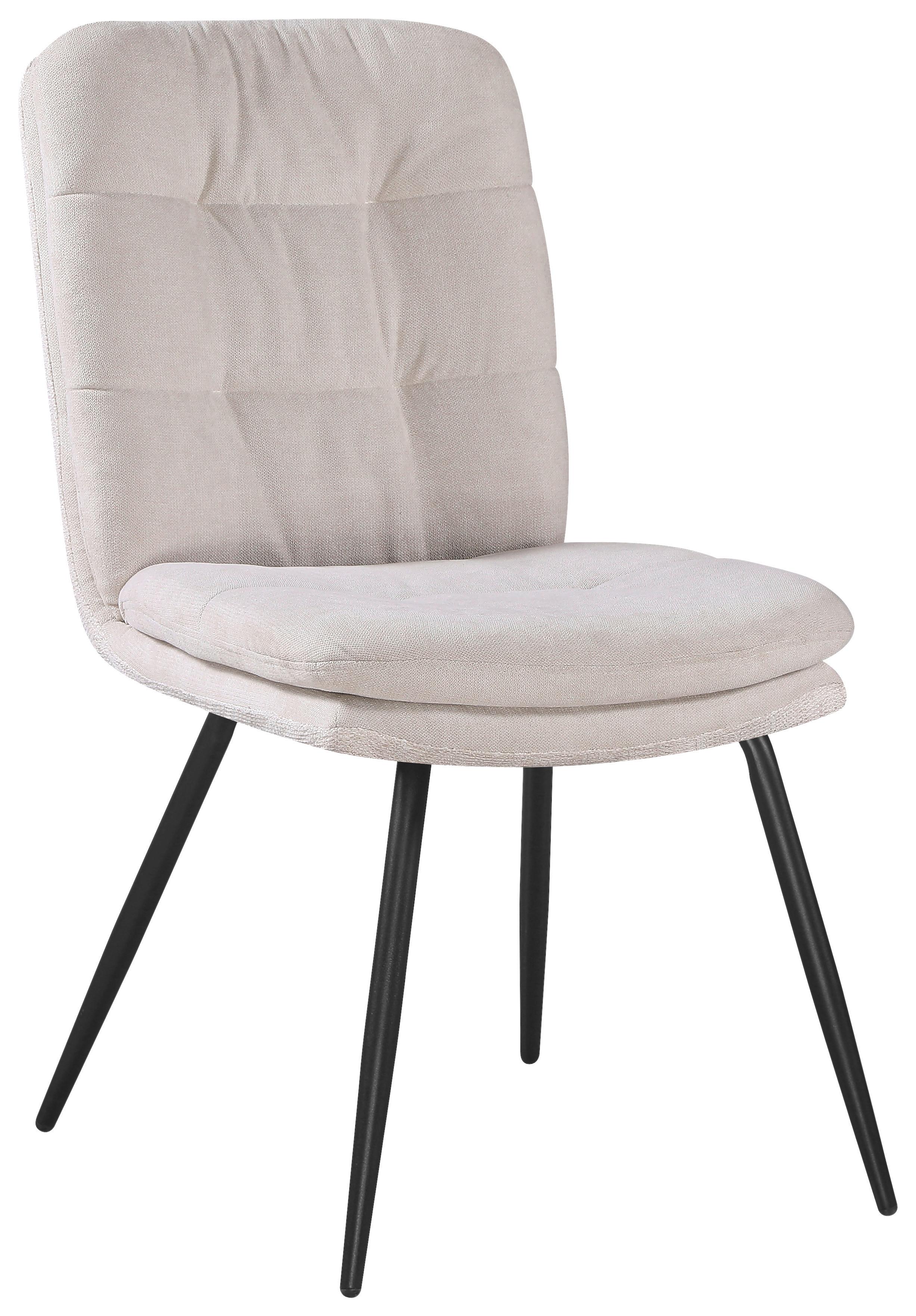 Stuhl Nova Beige - Beige/Schwarz, MODERN, Textil/Metall (48/89/67cm) - Premium Living