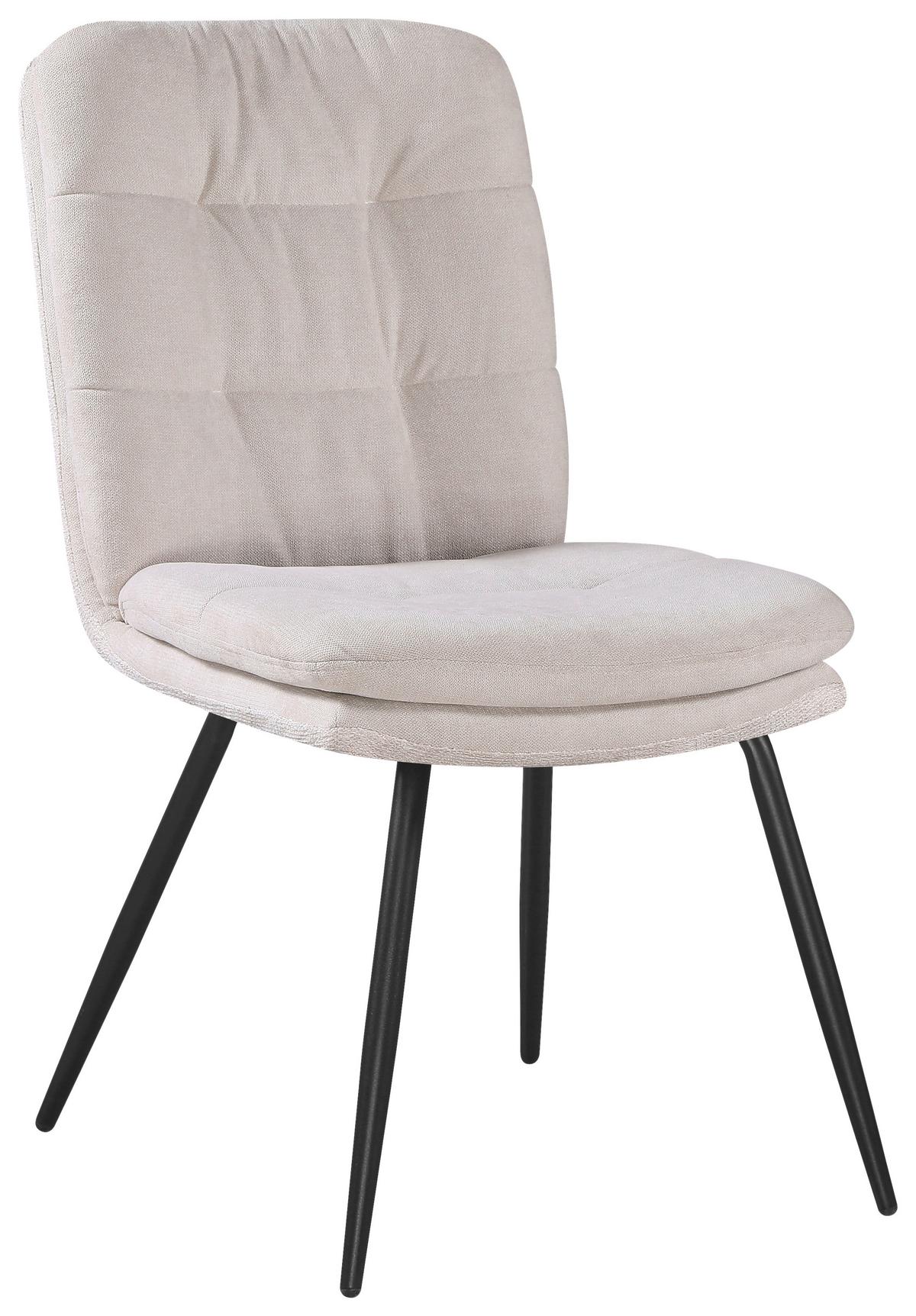 Stuhl Nova Beige - Beige/Schwarz, MODERN, Textil/Metall (48/89/67cm) - Premium Living