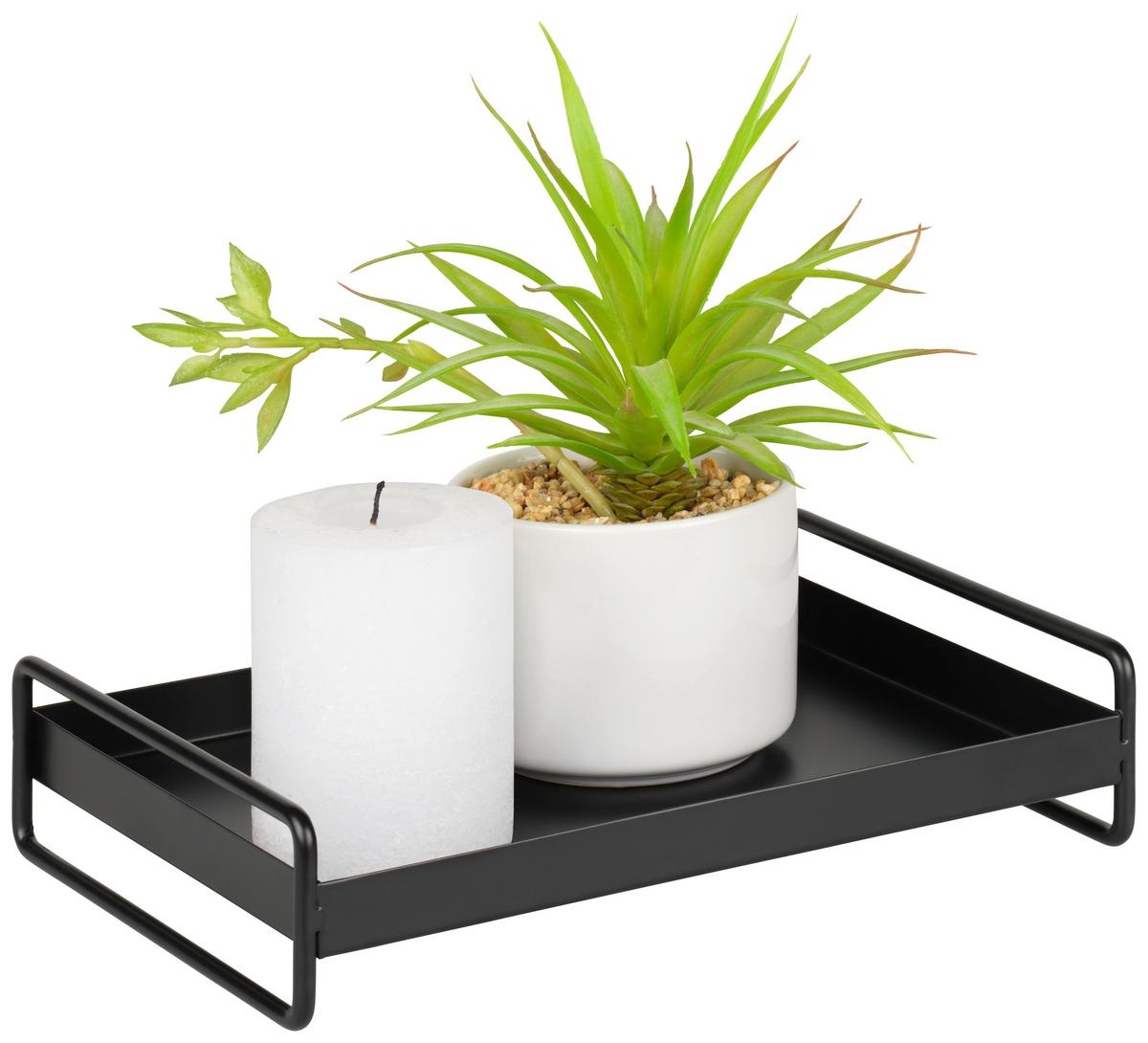 Okrasni Pladenj Leona -S- - črna, kovina (26/18/6cm) - Mömax