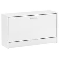 Schuhkipper Zoey ca.80x47x24cm Weiß - Silberfarben/Weiß, KONVENTIONELL, Holzwerkstoff/Metall (80/47/24cm) - MID.YOU