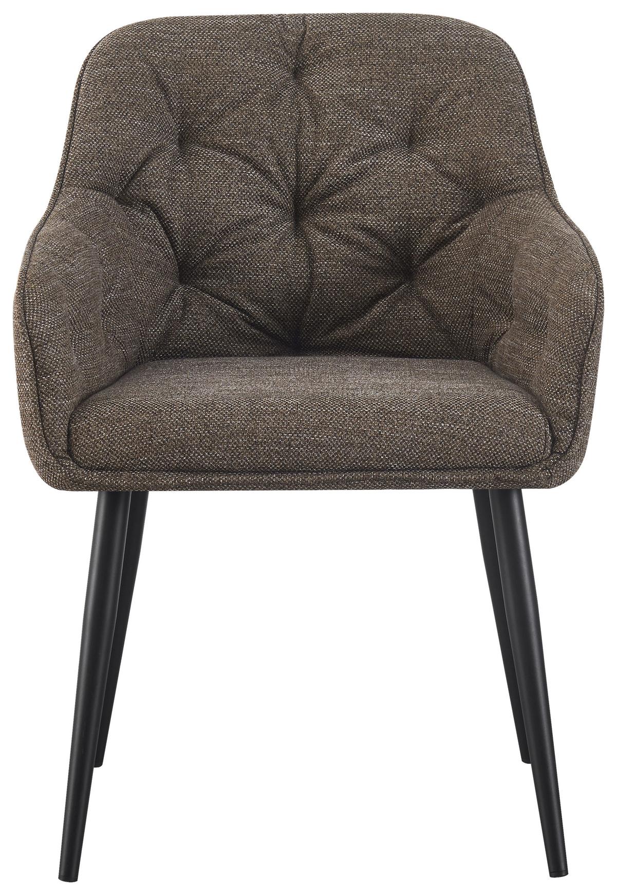 KRZESŁO Z PODŁOKIETNIKAMI KIMMY -EXKLUSIV- - czarny/brązowy, Design, metal/tkanina (56/82/61,5cm) - Novel