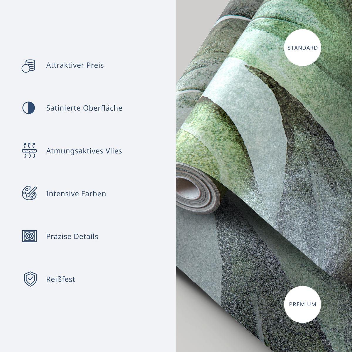 Fototapete Garlic Flowers Grün/Beige ca. 400x280cm - Beige/Grün, LIFESTYLE, Textil (400/280cm) - artgeist